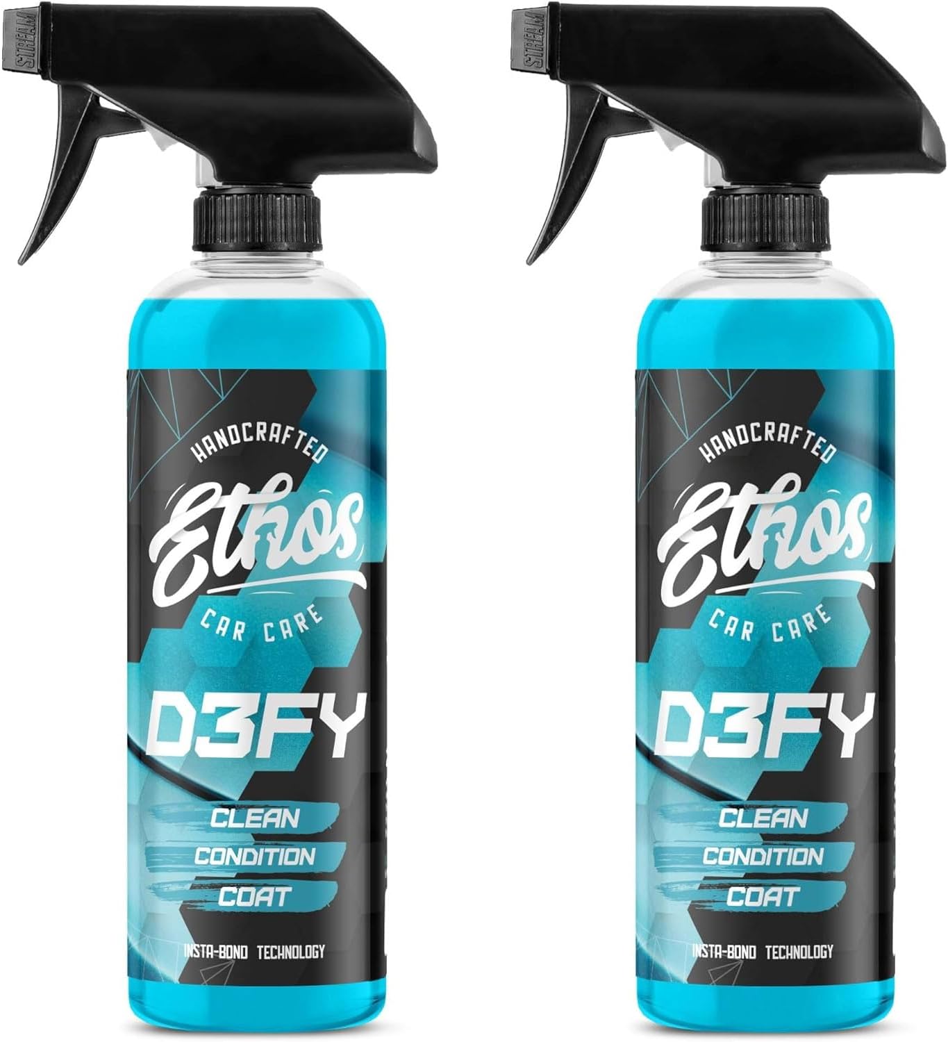 Ethos Defy - 3 in 1 Ceramic Coating - Waterless Car Wash Spray & Wax - Car Wax Rnseless Wash - Polish & Polymer Paint Sealant Protection - with Insta-Bond Technology (2 Pack (16oz))