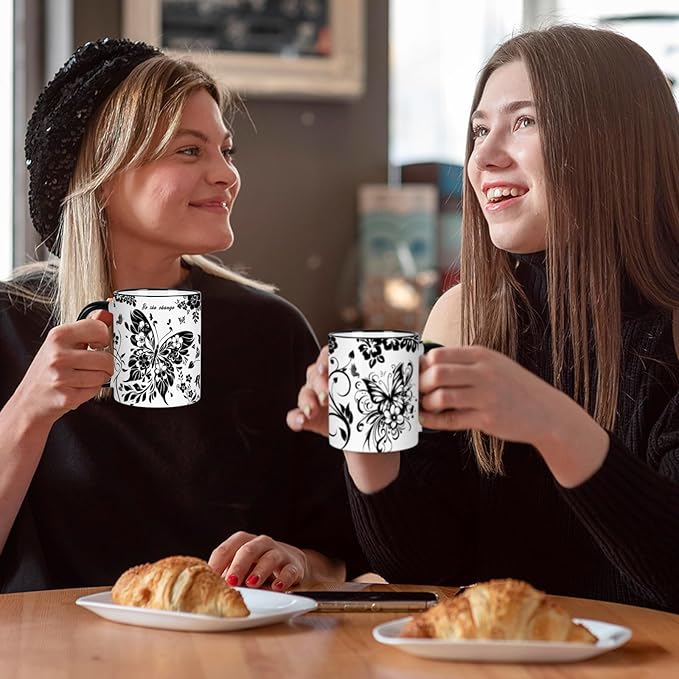 Butterfly Cup 11Oz Butterfly Gifts for Women, Mothers Day Gifts for Mom Friends and Family, Boho Coffee Mug Birthday Gift Graduation Gift for Women, Mom, Grandma, Microwave & Dishwasher Safe