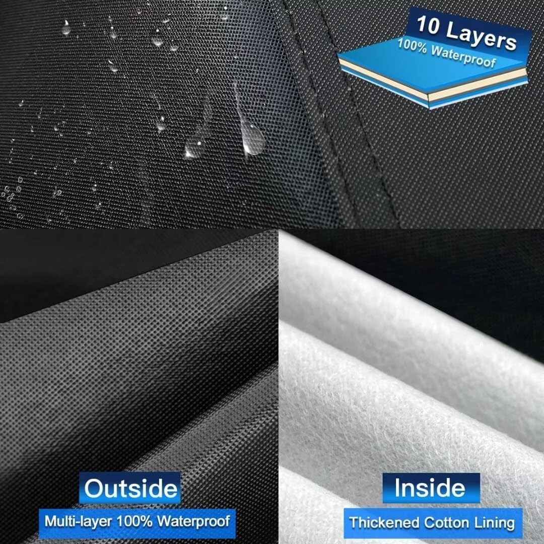 10 Layers SUV Car Cover Custom Fit for Toyota RAV4 (2005-2024) Waterproof All Weather for Automobiles, Outdoor Full Cover Sun UV Rain Protection.Black