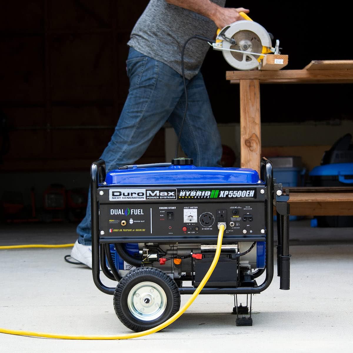 DuroMax XP5500EH 5,500-Watt Dual Fuel Portable Generator - Gas & Propane, Electric Start, RV & Emergency Ready