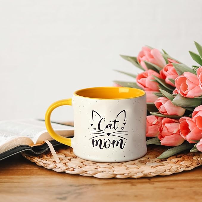 YHRJWN Cat Mom Mothers Day Gifts, Cat Lover Gifts for Women, Christmas Birthday Gift for Mom Wife Daughter Friends, 14 Oz with Toys
