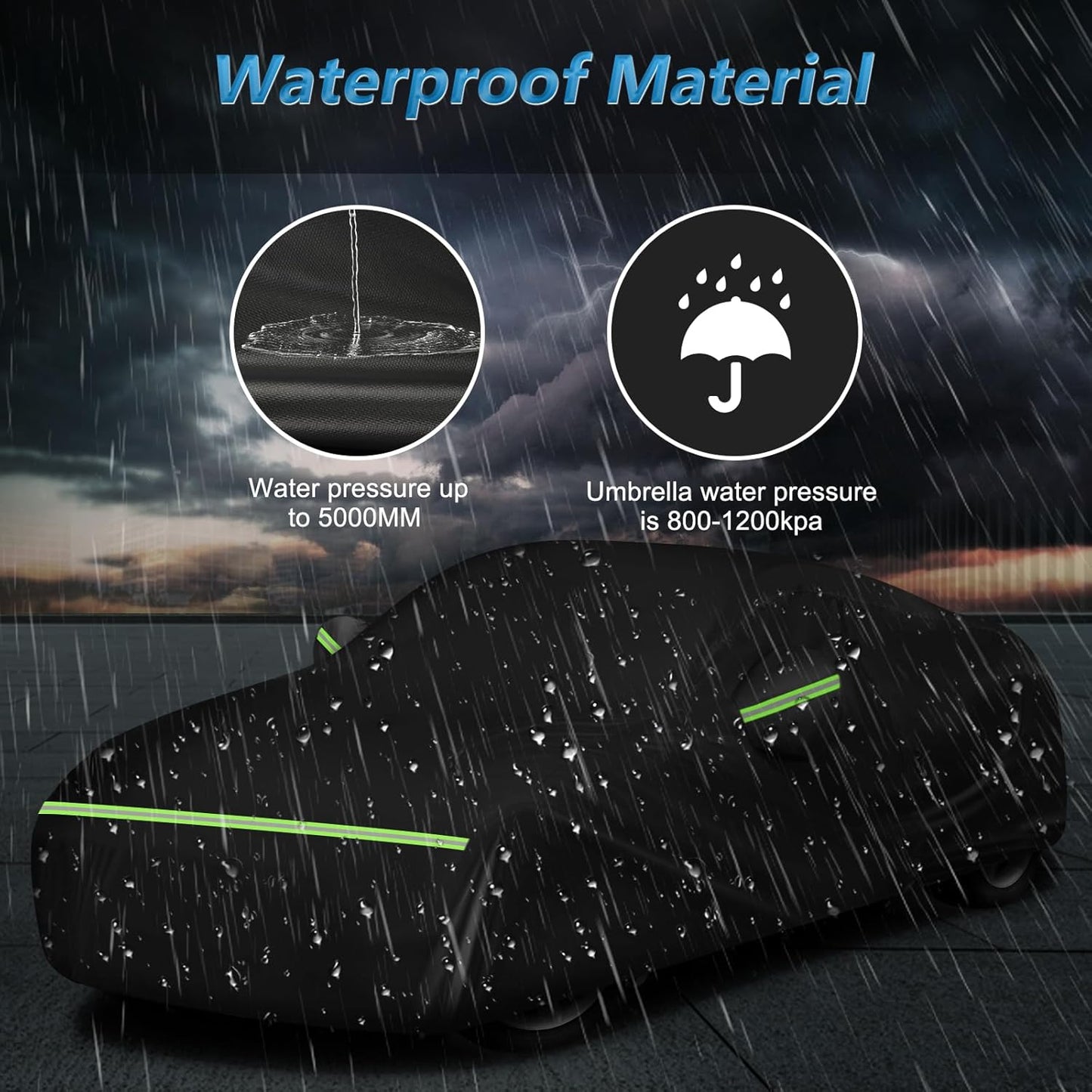 Car Cover Waterproof for 2003-2009 Nissan 350Z,210D Oxford Cloth with Cotton Outdoor Car Covers with Zipper Windproof Heavy Duty All Weather (Black)