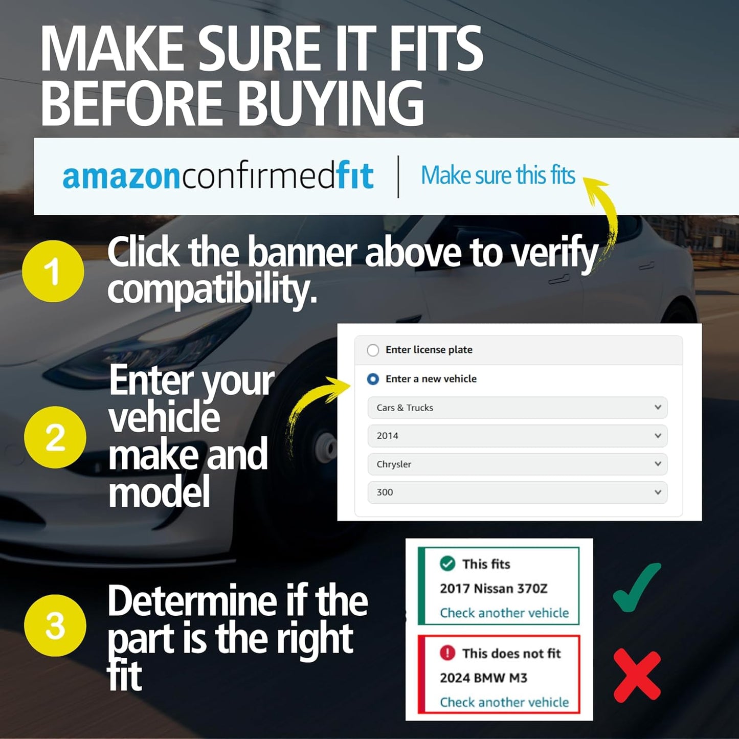 Premium Ceramic Front Brake Pads (1001-1791C) Compatible with Ford Mustang 2015-2023