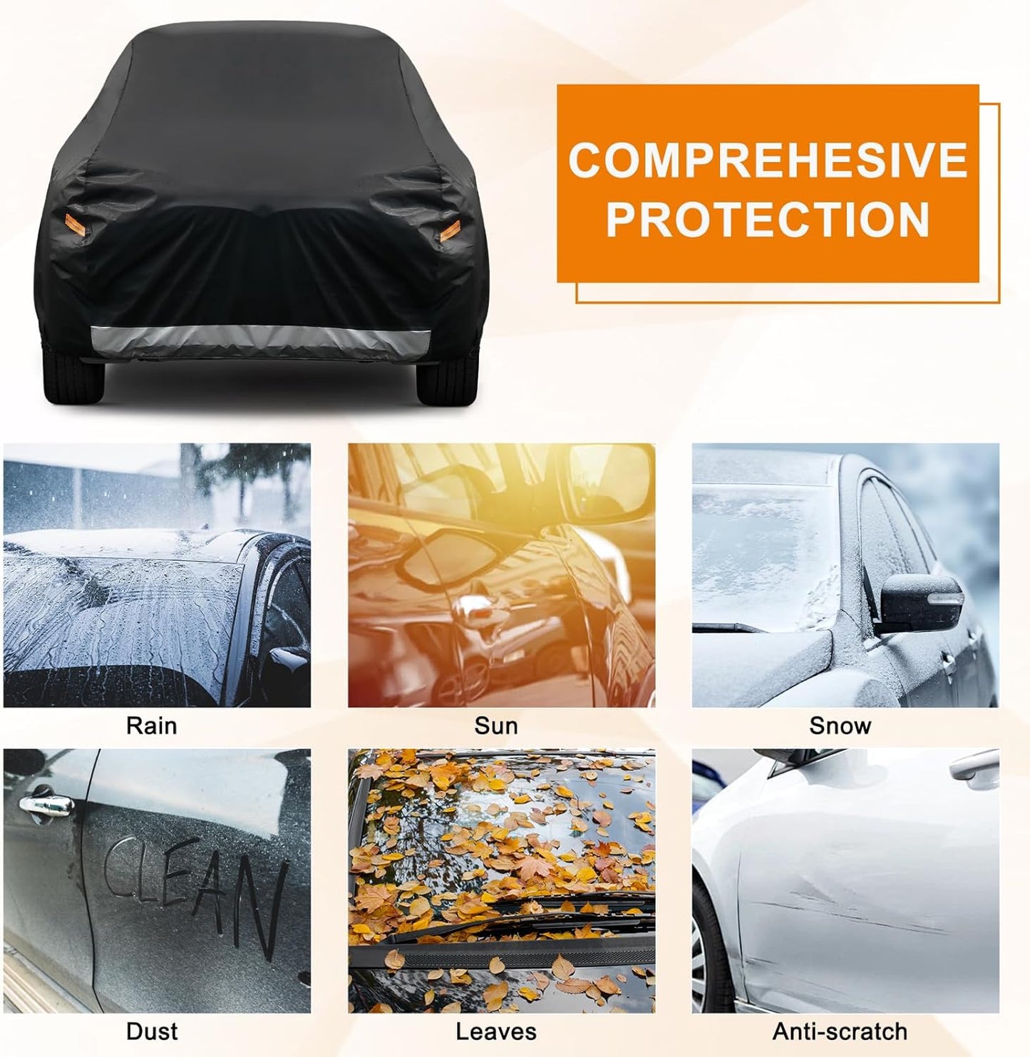 Kayme Truck Cover Custom Fit Dodge Ram 1500(1994-2001) Regular Cab Short Bed. Full Exterior Heavy Duty Outdoor Pickup Truck Car Cover Waterproof All Weather.Car Tarp for Wind Sun Dust Protection.Black