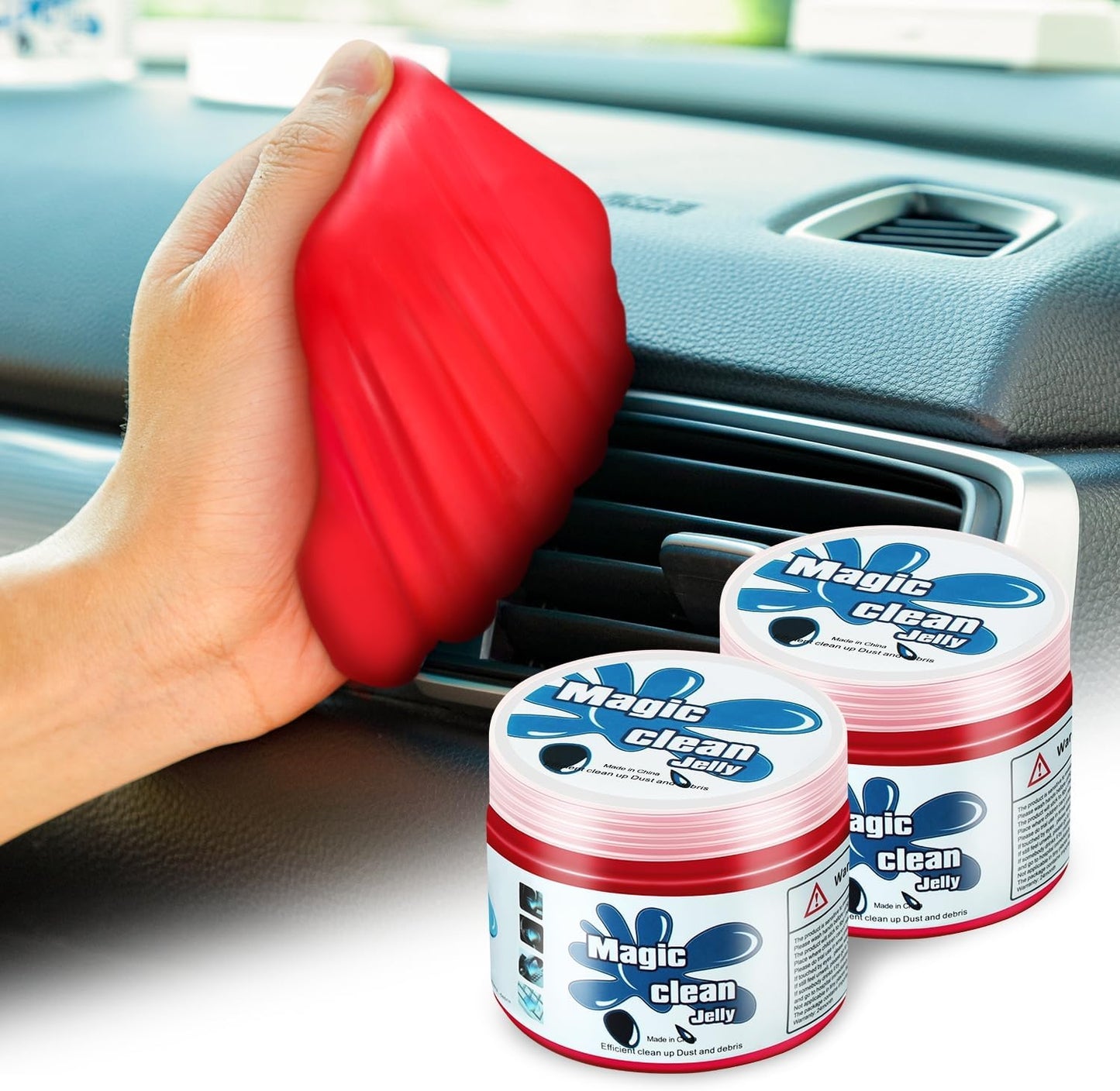 DNA MOTORING Car Cleaning Gels Auto Detailing Tools Cleaning Putty Car Interior Cleaner, Car Jelly Cleaner, Keyboard Cleaner, Car Cleaning Supplies Car Gifts for Men Women,Red, TOOLS-00254