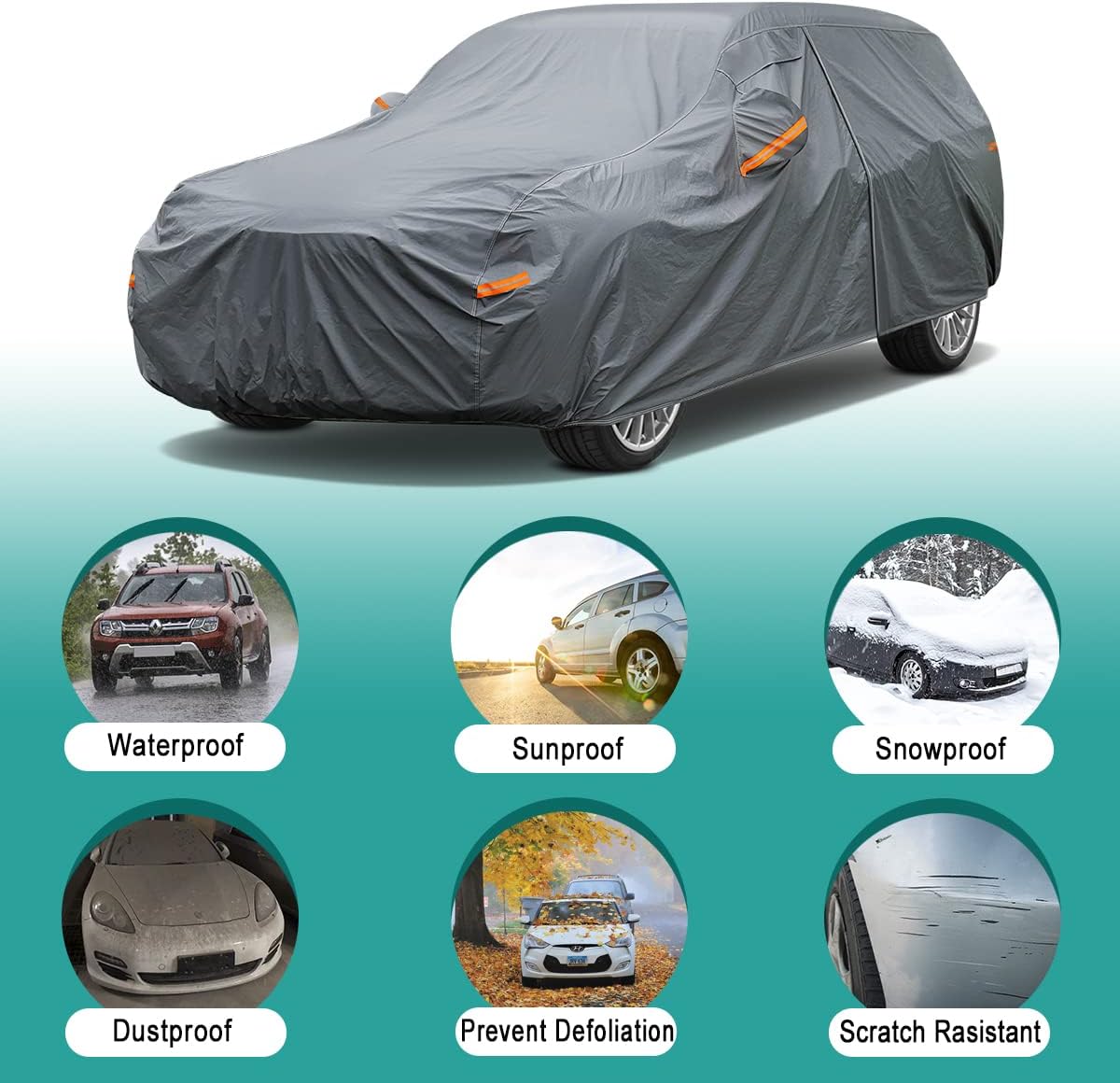 Premium Car Cover Custom Fit Lexus GX GX460 GX470 (2002-2025), 16 Layers Heavy Duty Car Cover Waterproof All Weather with Zipper Door for Sun Rain Snow Dust Uv Protection