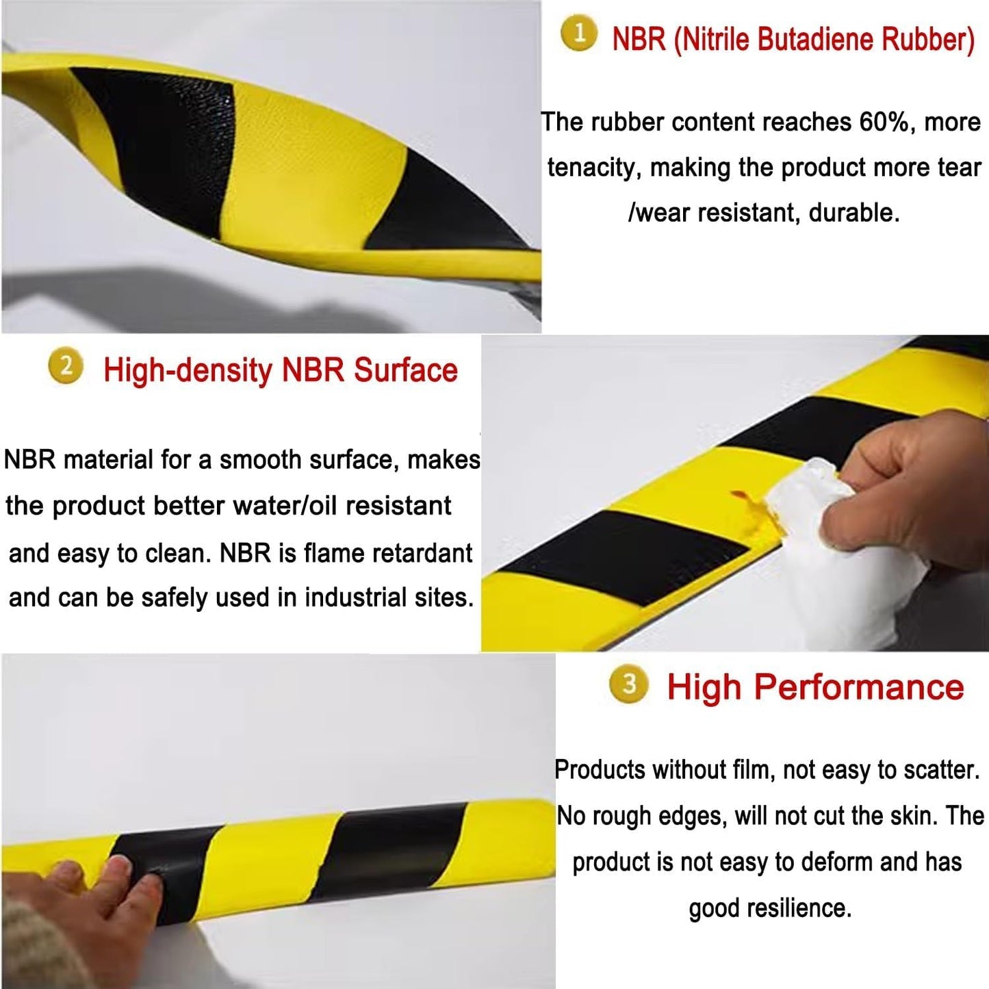 Heavy-Duty Wall & Corner Guards – 5M Self-Adhesive NBR Rubber Protection with Yellow/Black Stripes for Parking Columns & Garage Safety
