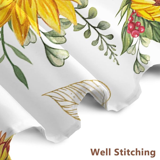 AWERT Vibrant Sunflower Shower Curtain for Bathroom,Waterproof Fabric Plants Shower Curtain with Hooks 72x72 inch