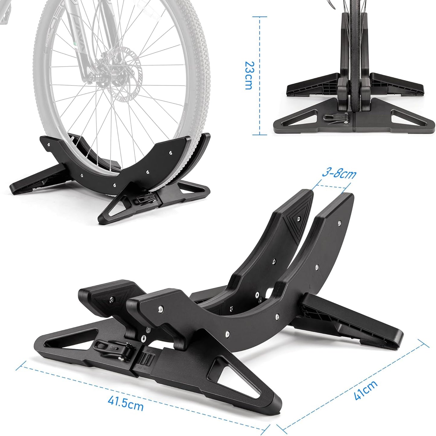 CXWXC Bike Floor Stand - Bicycle Parking Stand Fit 16"-29" Wheel, Adjustable Bike Floor Rack Stand for all 30-80mm Wide Tires