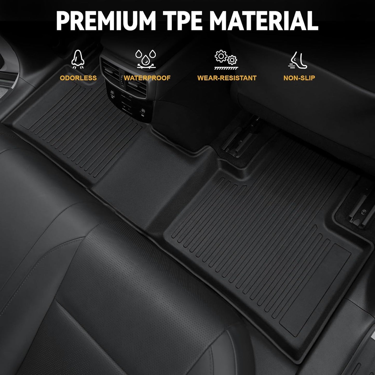 Floor Mats Set for 2023-2025 Lexus RX350/RX350H/RX500h(Not for RX450h & PHEV) Accessories, All Weather Floor Mats with Cargo Mat TPE - Includes Backrest Protectors & Door Sill Guards