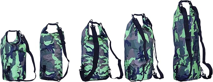 Waterproof Dry Bag Combo 5-30L Roll Top Dry Storage Bag Backpack for Kayaking Boating Beach Camping Travel Fishing, w/Phone Case & Collapsible Water Bottle & Sunglasses & Ear Band,Green 30L