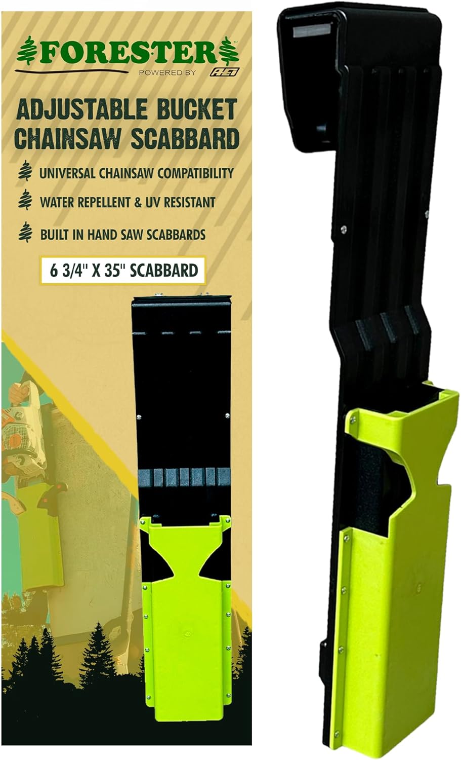 FORESTER Adjustable Bucket Chainsaw Scabbard with Handsaw Holder | Chainsaw Holder for Bucket Truck Accessories