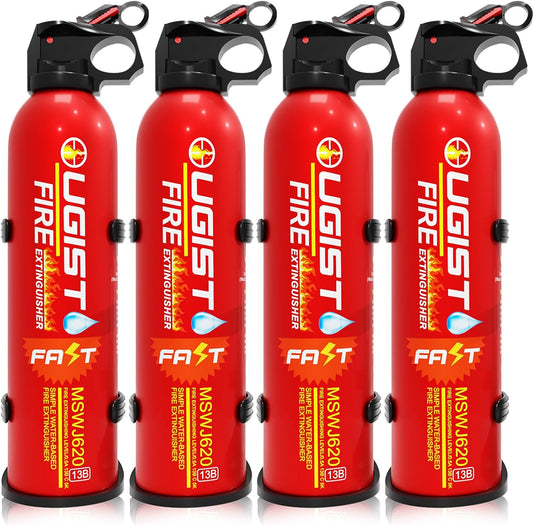 Fire Extinguisher for Vehicle & Home 620ml 4 Count, Car Fire Extinquishers, Prevent Re-lgnition, Best Suitable for Kitchen,The House Car Truck Boat Water-Based Mini Fire Extinguishers