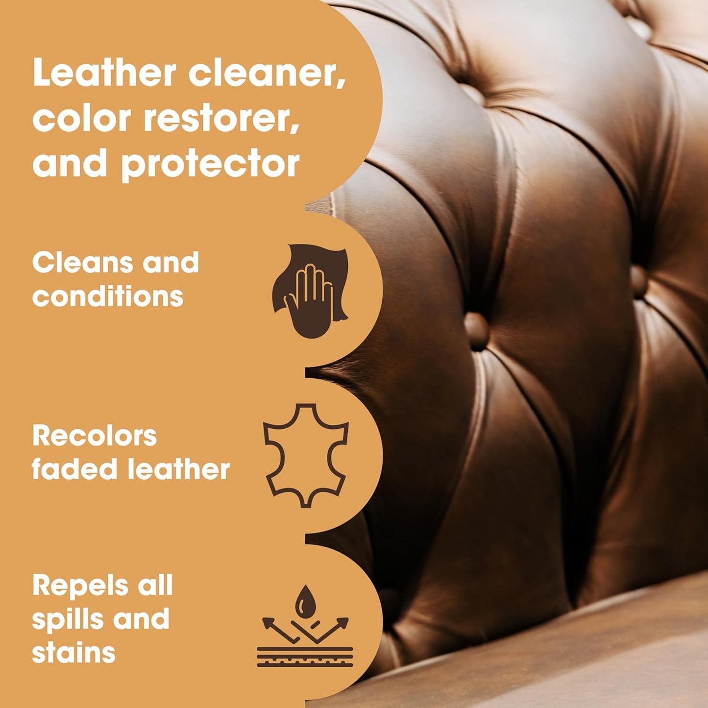Furniture Clinic Leather Complete Restoration Kit | with Leather Recoloring Balm, Cleaner, 2-in-1 Protection Cream & Conditioner, Sponge, and Cloth | Repair Kit for Furniture (Black)