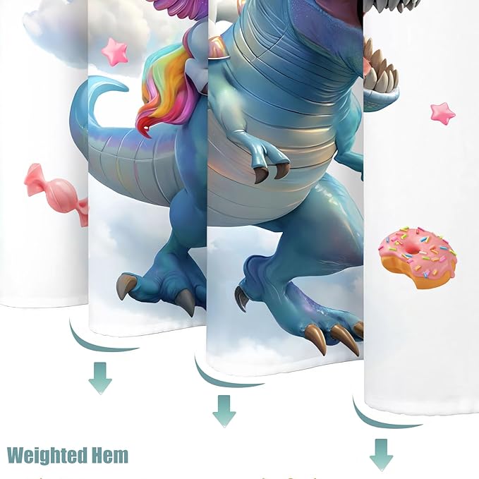 Yeoiat are You Pooping Shower Curtain Funny Shower Curtain Dinosaur Shower Curtains for Bathroom Cute Shower Curtain Set with 12 Hooks Unicorn-01 72×72 Inches