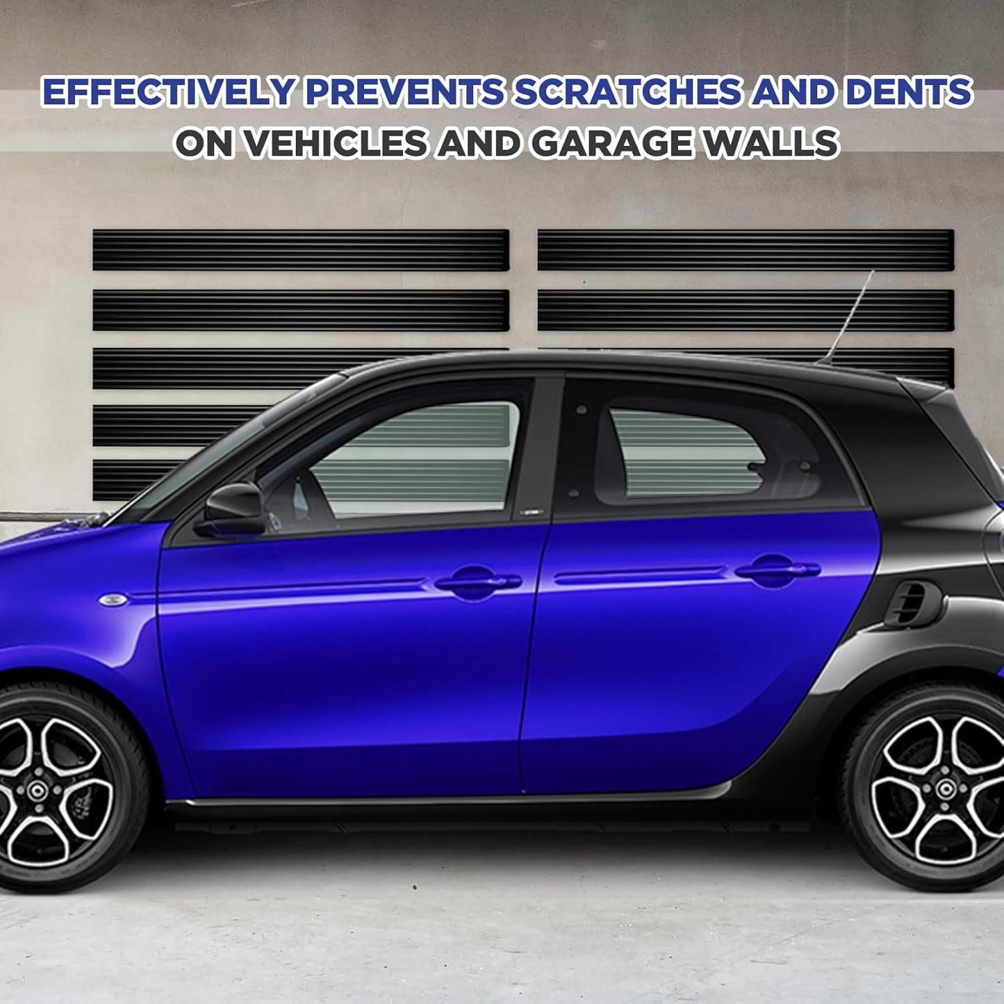 Garage Wall Protector 3.15in x 10ft Self-Adhesive Rubber Bumper Protectors Strip for Car SUV Doors Waterproof Anti-Scratch Wall Bumper Guard for Garage Car(Black)