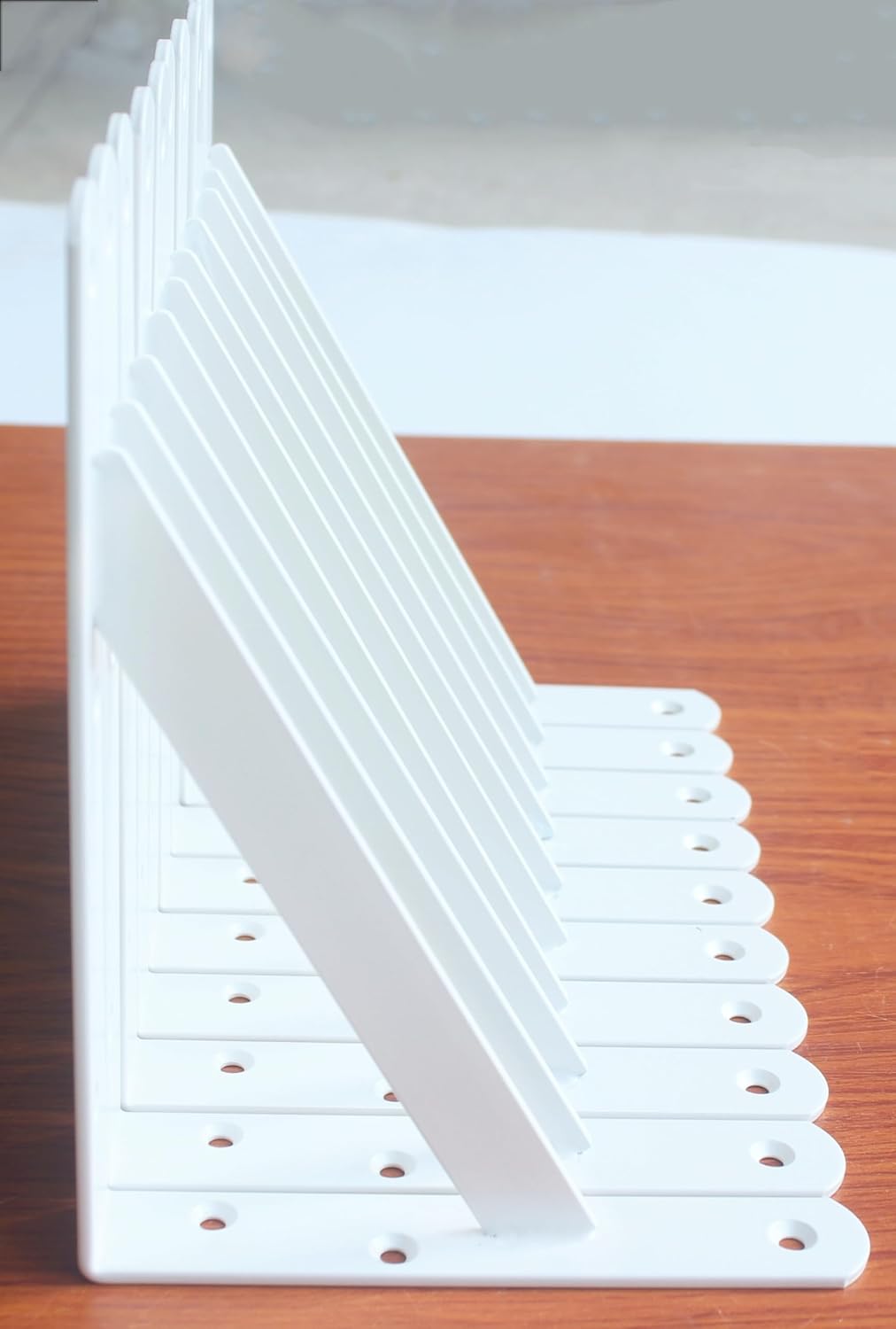 16 Pack L8 x H 6" White Heavy Duty Shelf Brackets with Screws Metal Shelf Brackets Shelf Support Angle Brackets for Shelves L Brackets Heavy Duty Floating Shelf