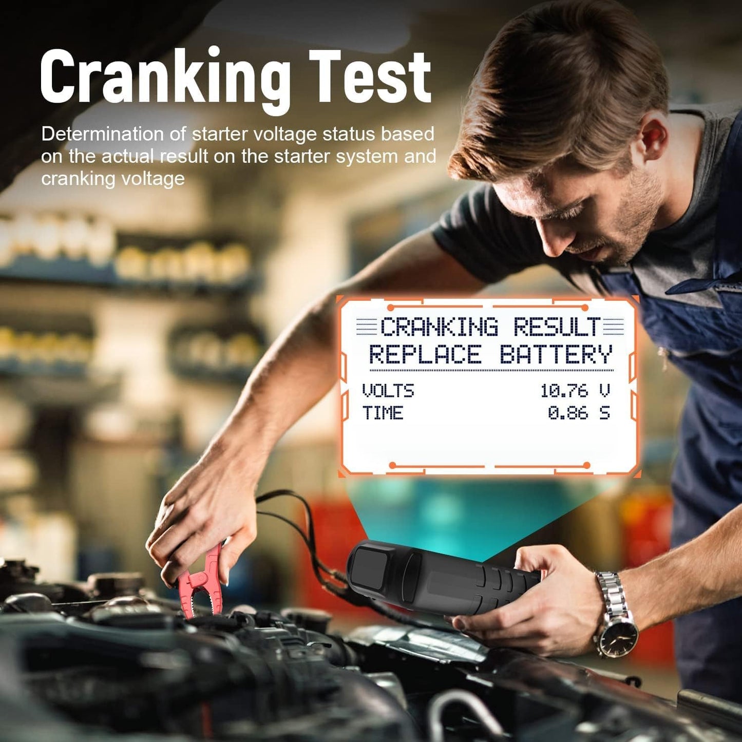 FOXWELL BT705 Car Battery Tester 12V 24V, Automotive 100-2000CCA Battery Load Tester Analyzer, Digital Cold Cranking Charging System Alternator Tester for Heavy Duty Truck Boat Marine SUV ATV