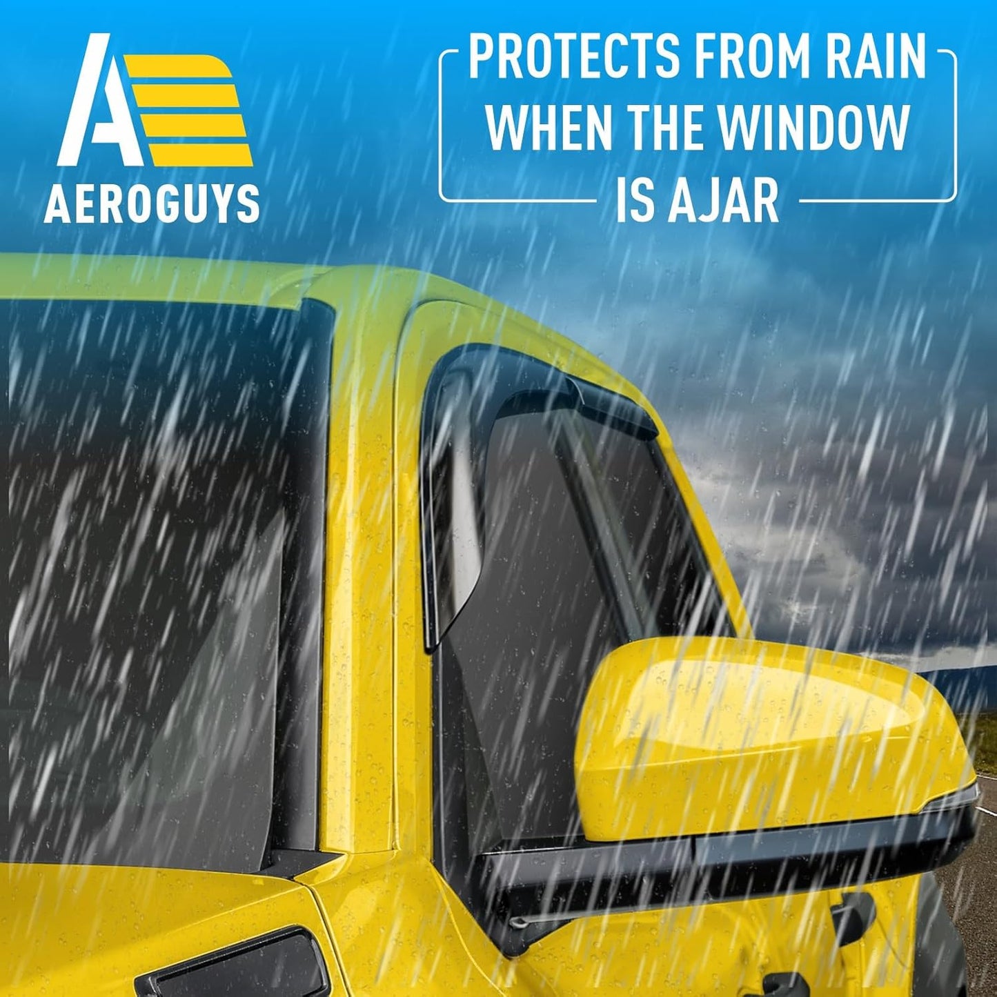 Extra Durable Window Deflectors Tape-On Window Visors Rain Guards Fit for Toyota Tacoma Double Cab 2024-2025, Sun Visors, Wind VentVisors, Window Vent Shades, Exterior Car Accessories - 2 pcs. AG0849