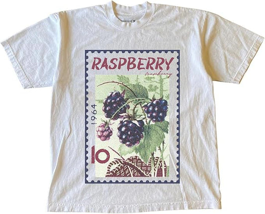 Y2k Graphic Print Tees Vintage Stamp Tee Coastal Clothes Oversized Aesthetic Tops Cute Tshirt
