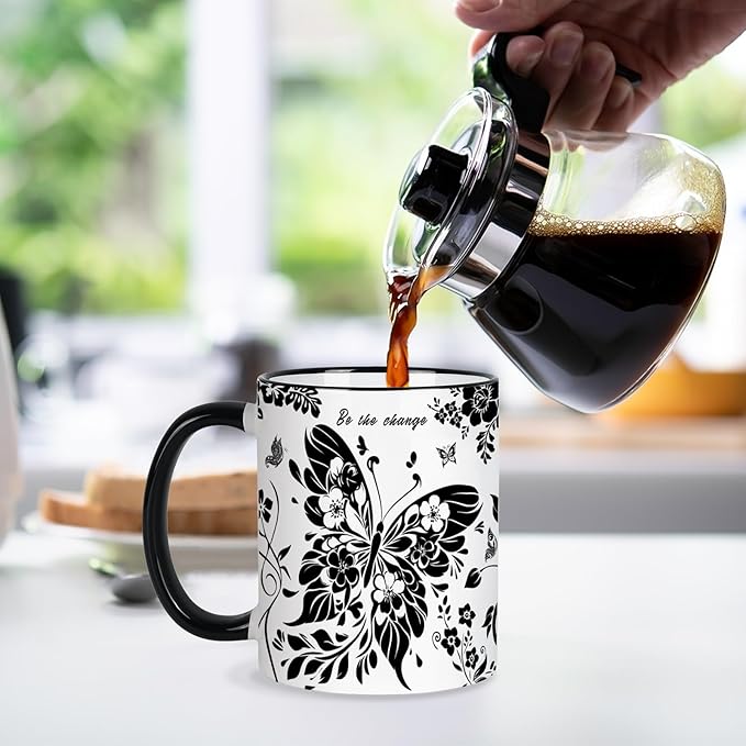 Butterfly Cup 11Oz Butterfly Gifts for Women, Mothers Day Gifts for Mom Friends and Family, Boho Coffee Mug Birthday Gift Graduation Gift for Women, Mom, Grandma, Microwave & Dishwasher Safe