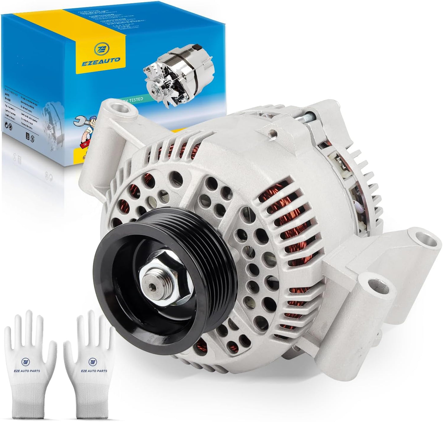 Ezexpreze 7750N New Alternator Compatible With Ford Escort, Ranger, Mazda Pickup 2.3L 2.3 3.0L 3.0 4.0L 5.0 5.0L 5.8 5.8L 1992-1997 92 93 94 95 96 97 F07F-10300-AA F07U-10300-AA F07U-10300-AB AFD0012