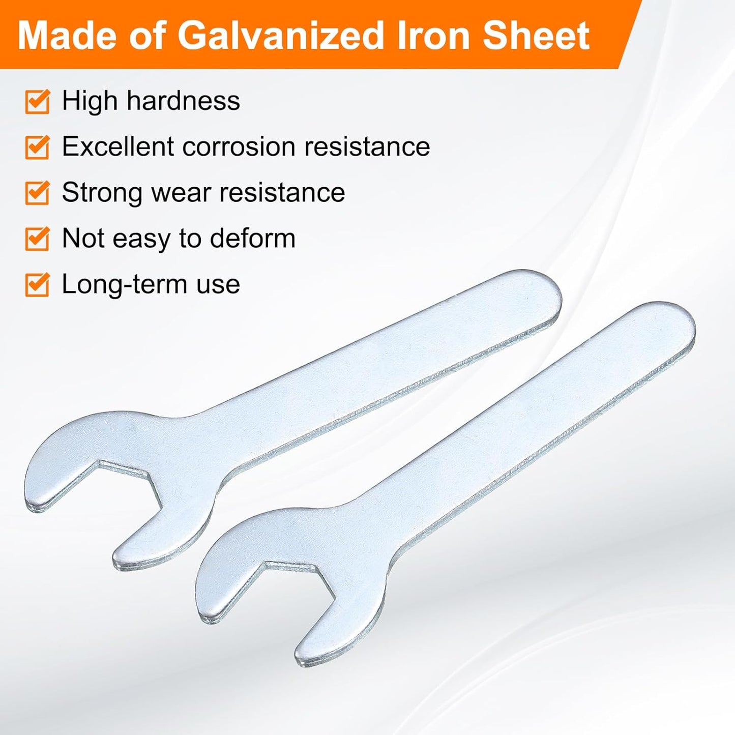 HARFINGTON 10pcs Small Open End Wrench 10x70x1.8mm Metric U-Shaped Single Open Ended Spanner Super Thin Flat Head Galvanizing Wrench for Automotive Repair Furniture Assembly