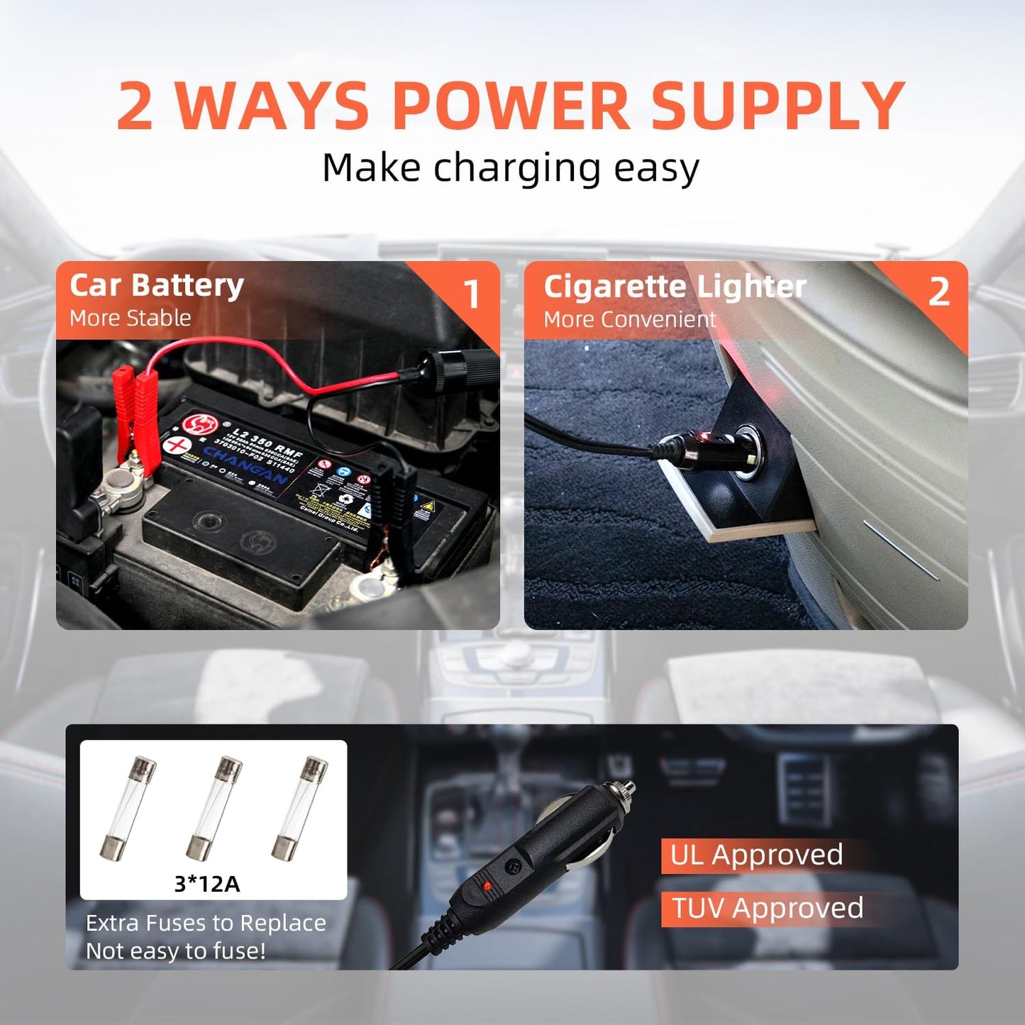 EFFIROSO Upgrade LED Light Electric Car Jack 5 Ton12V Hydraulic Jack Lift 5.9-20.8 Inch for SUV MPV Sedan Change Tires Garage Repair 11000 lbs