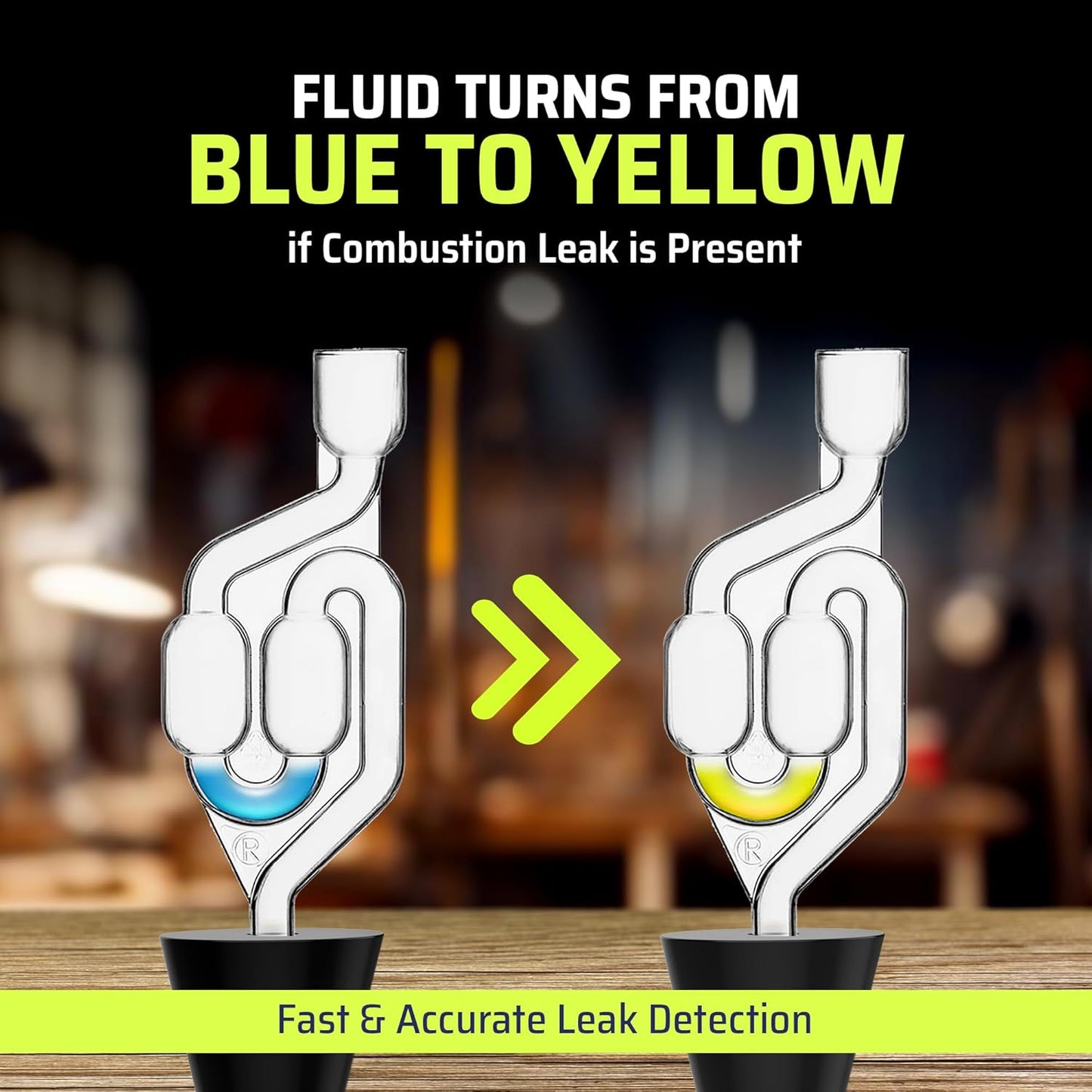 Head Gasket Tester Kit – Over 100 Tests, Complete Combustion Leak Test System with Universal Radiator Adapter, Works on Cars, Trucks, SUVs and Leak Detection Fluid 8oz