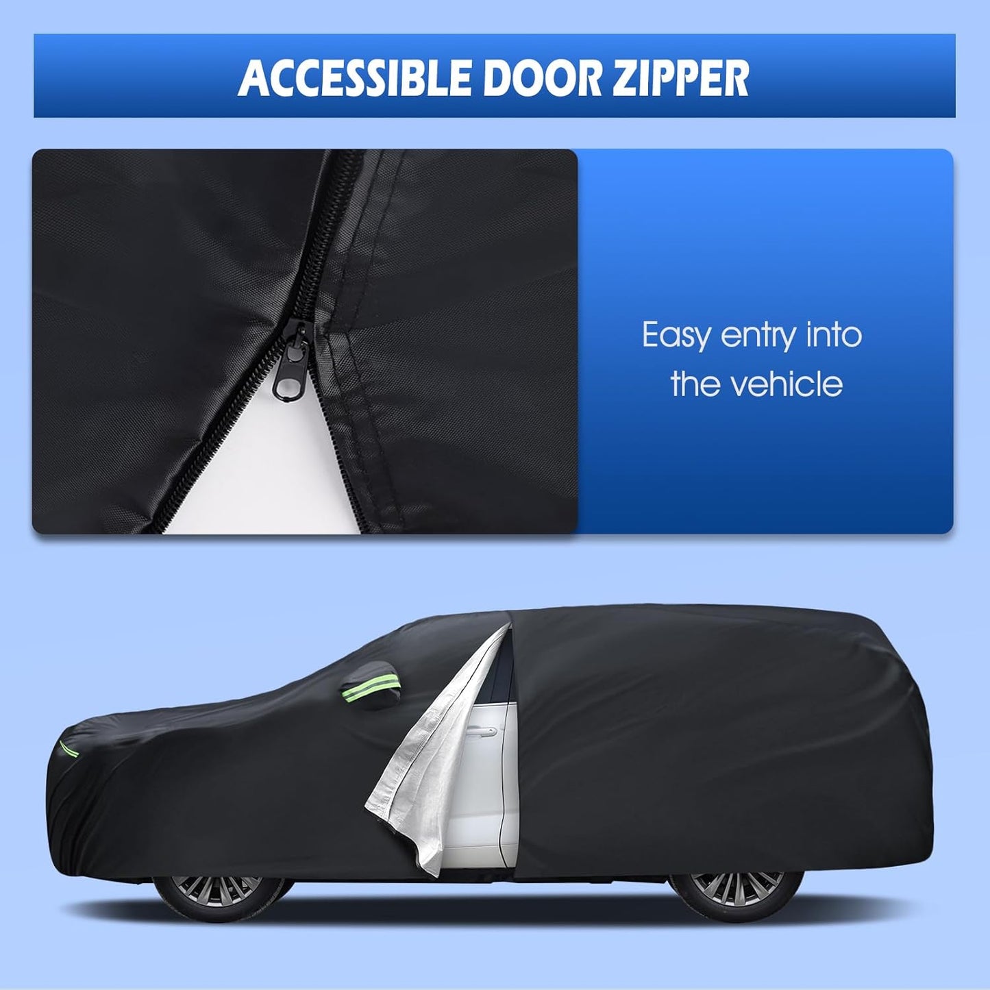 Car Cover Custom Fit for Toyota Highlander 2001-2025, Migaven Waterproof Full Exterior Cover Sun Rain Protection with Door Zipper and Cotton Lining