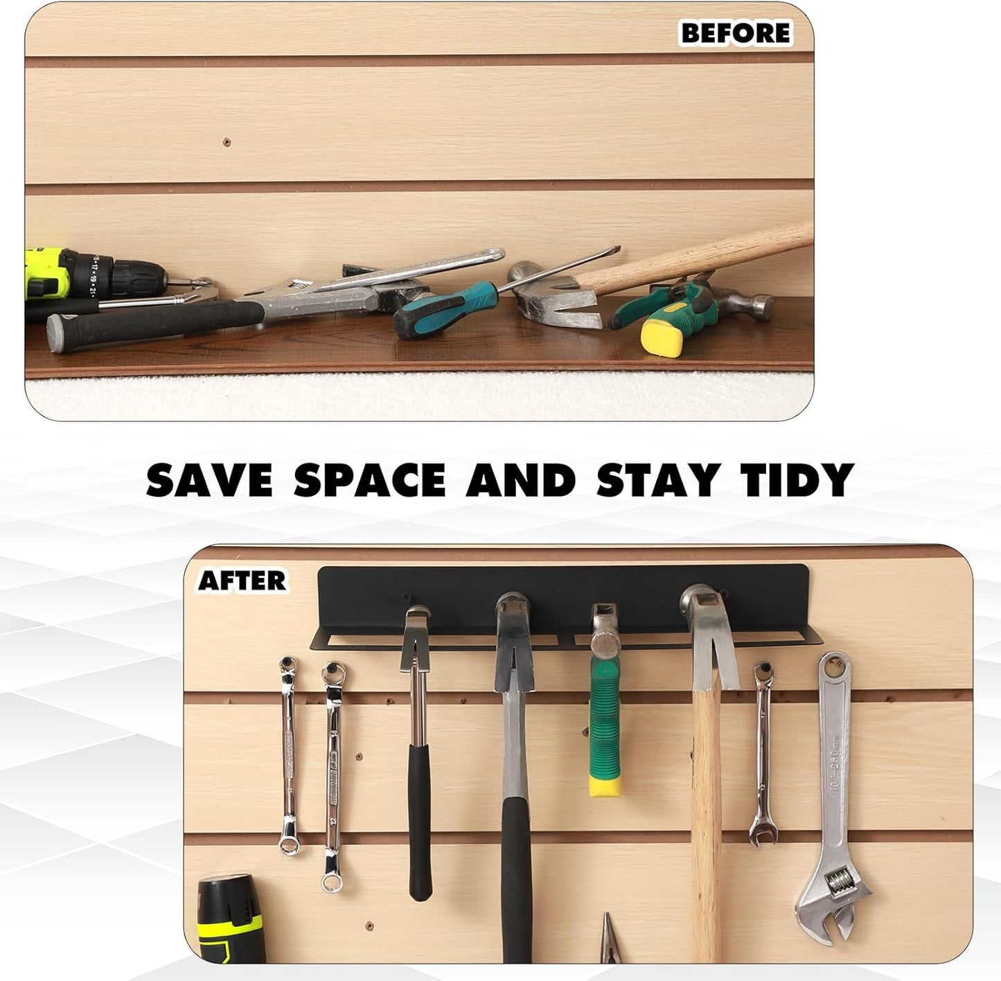 2 Pcs Metal Wall Mounted Hammer Rack Hand Tools Storage Screwdriver Organizer for Garage Workshop