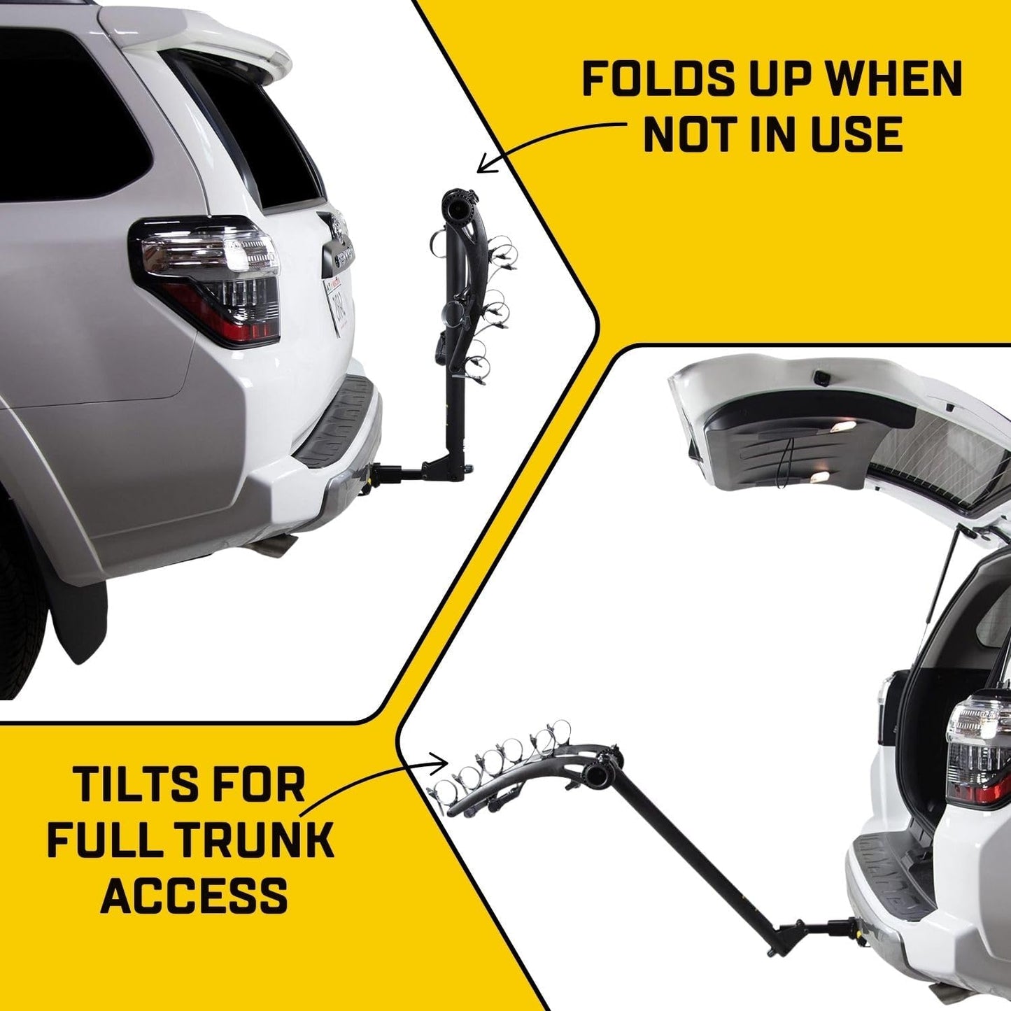 Saris Bones 4-Bike Hitch Rack Bicycle Carrier, with Easy Fold Design and Tilting Base