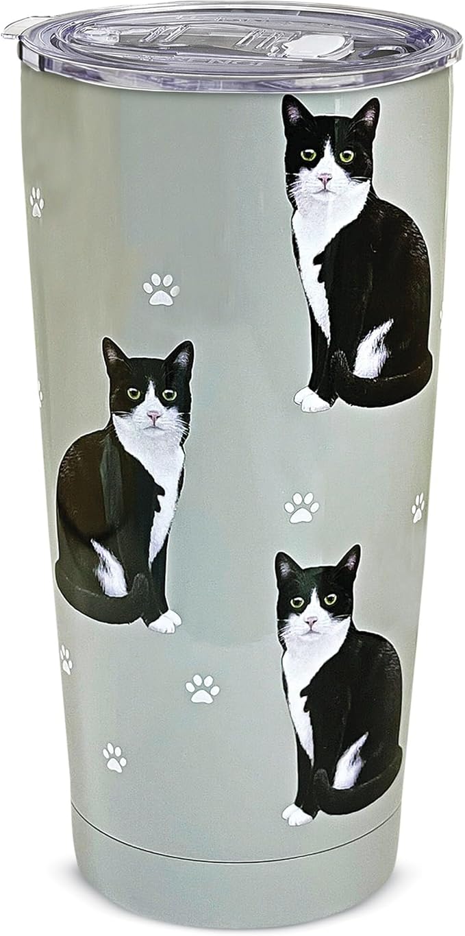 Tabby Cat SERENGETI 16 Oz. Stainless Steel, Vacuum Insulated Tumbler with Spill Proof Lid - 3D Print - Insulated Travel mug for Hot or Cold Drinks (Tabby Orange Cat Tumbler)