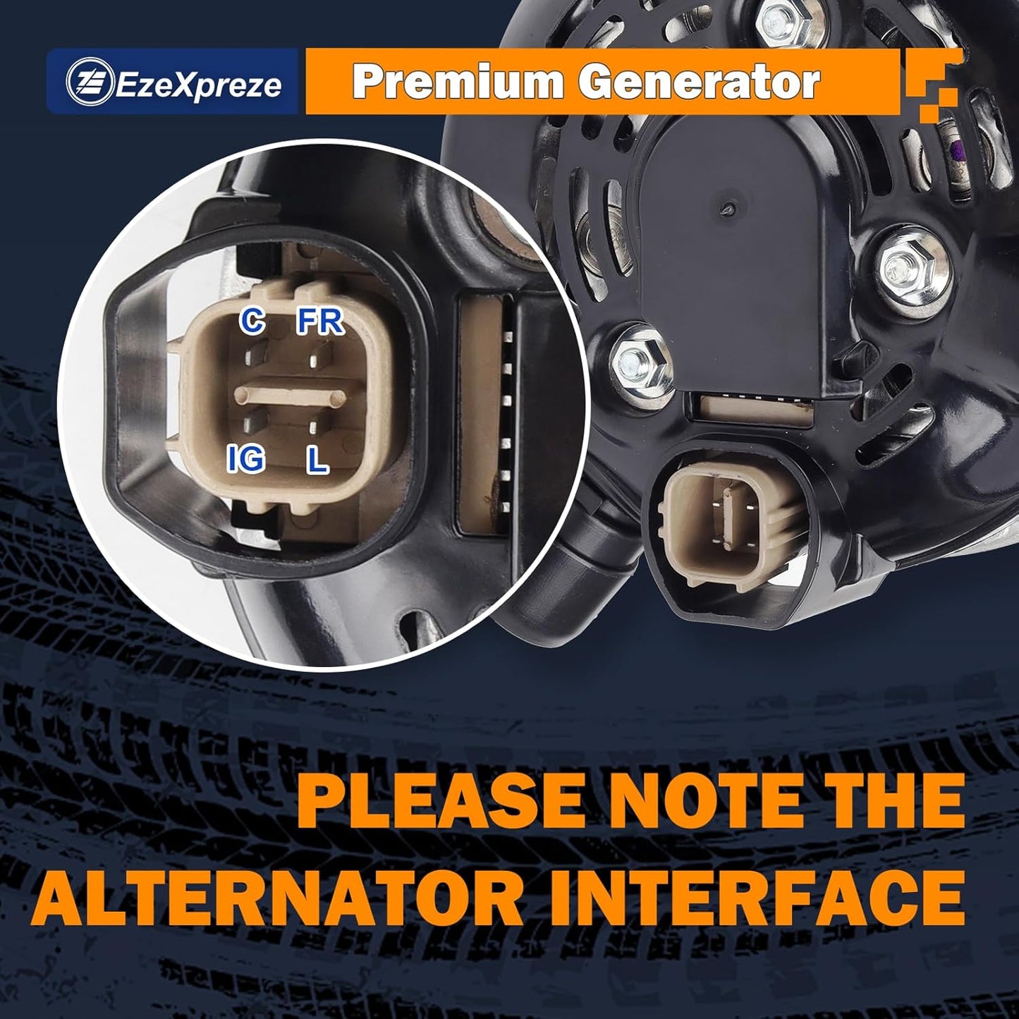 EzeXpreze New Alternator fit for Honda for Accord 2004 2005 2006 2007 130Amp 12V Compatible V6 3.0L, Replace# 104210-3500, 104210-4480, 104210-4481, 31100-RCB-Y01, 31100-RCB-Y02, 31100-RCB-505RM