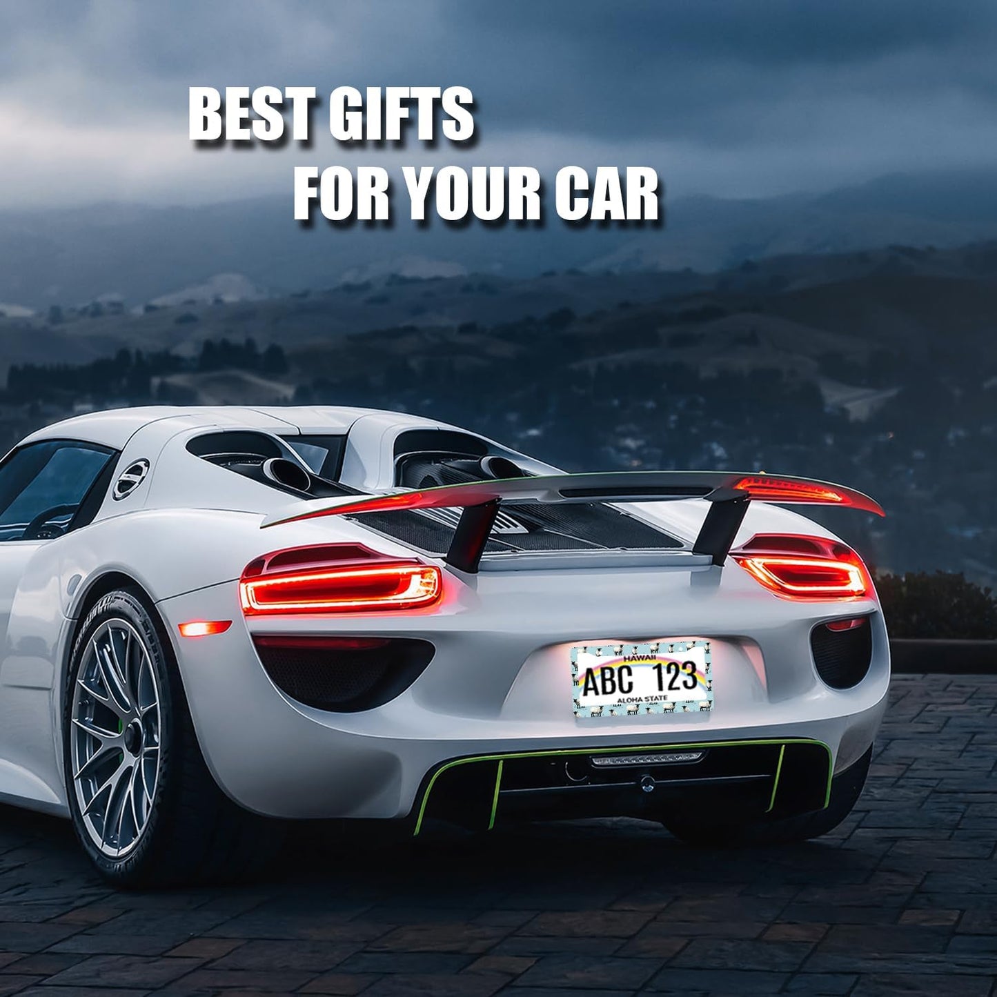 Cute Sheep License Plate Frame Animals License Plate Holder Stainless Steel Funny Design Compatible with Standard License Plate for USA Canada 12.3" x 6.3" with 2 Screws