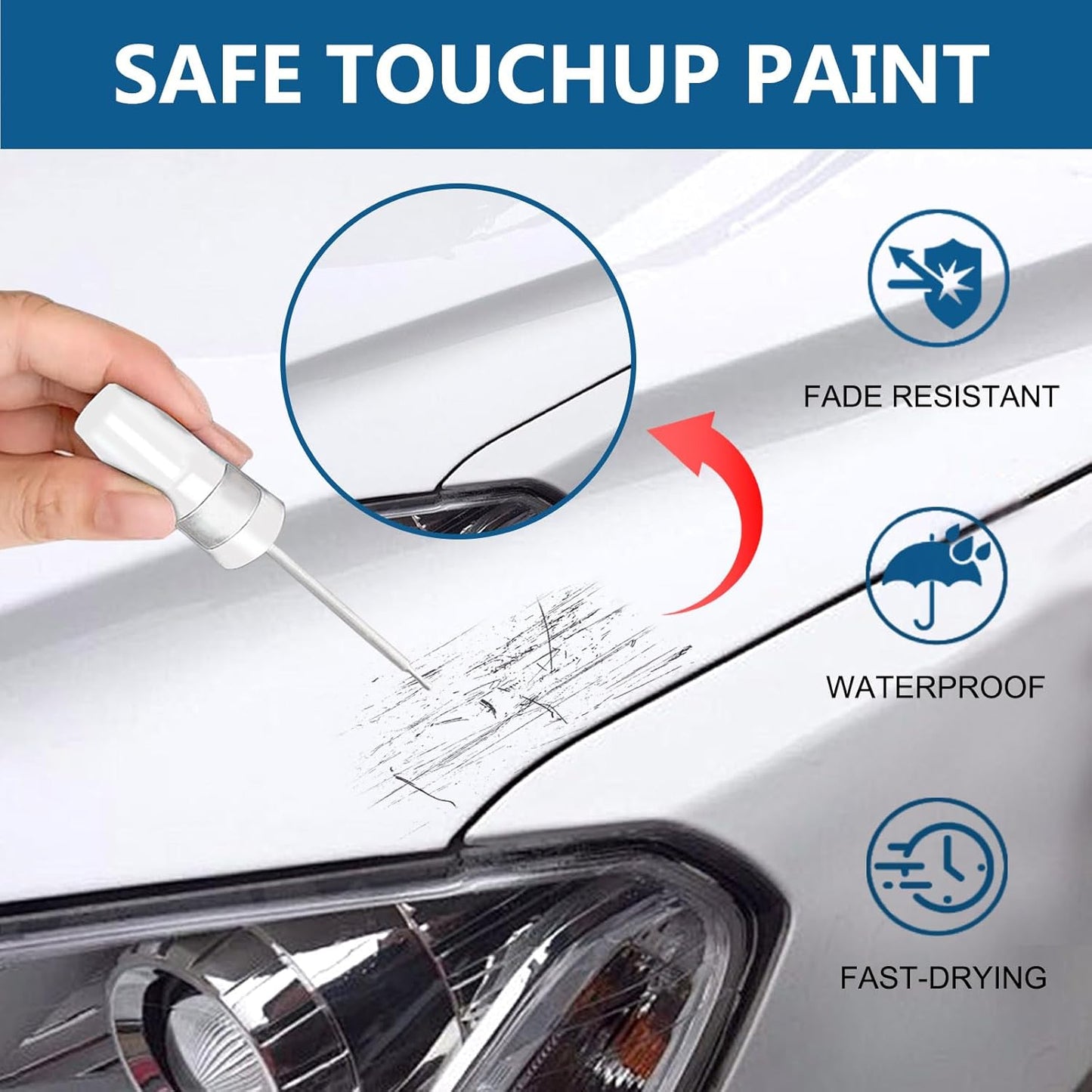 Fluid (Jet) Black (668) Touch Up Paint for BMW-Exact Match 2 in 1 touchup Paint Pen for Chips and Nicks Repair Car Paint Scratch Repair Kit