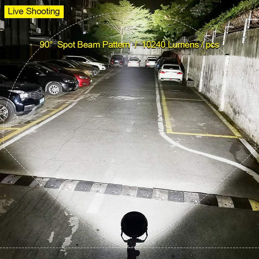 EXZEIT 9 Inch LED Round Driving Lights, 128W 20480 Lumens Offroad Fog Lights for Jeep Wrangler Trucks Toyota Pickup GMC SUV Ford