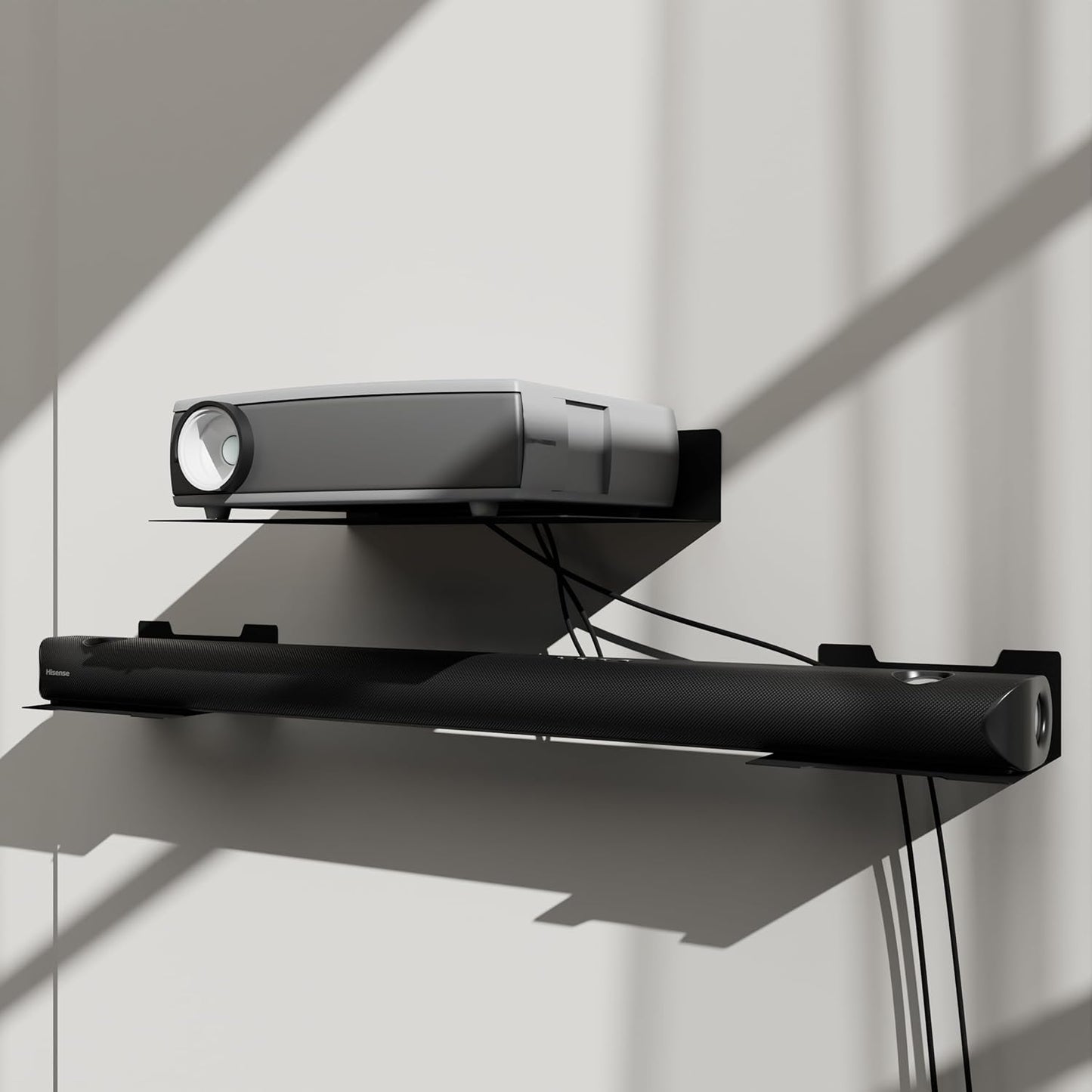 Floating Metal Wall Mount Shelf, Shelf for TV Cable Box,Apple Roku, Sound Bar,Soundbar, Camera,Decor Display (1, Small)