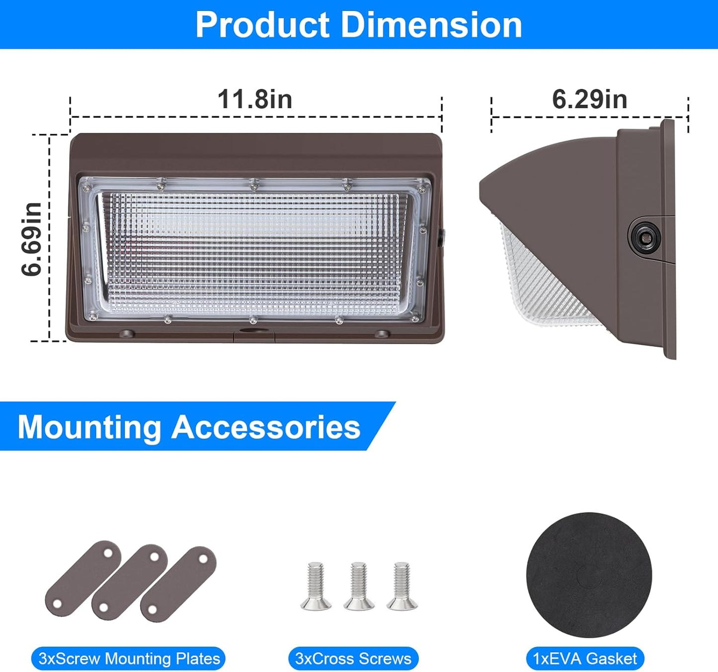 120W LED Wall Pack with Photocell, 5000K 15840LM Dusk to Dawn Lights Security Switch Control Outdoor Wall Light, Commercial Waterproof Rust-Proof Outside Lighting for Barn Shop Garage 8Pack