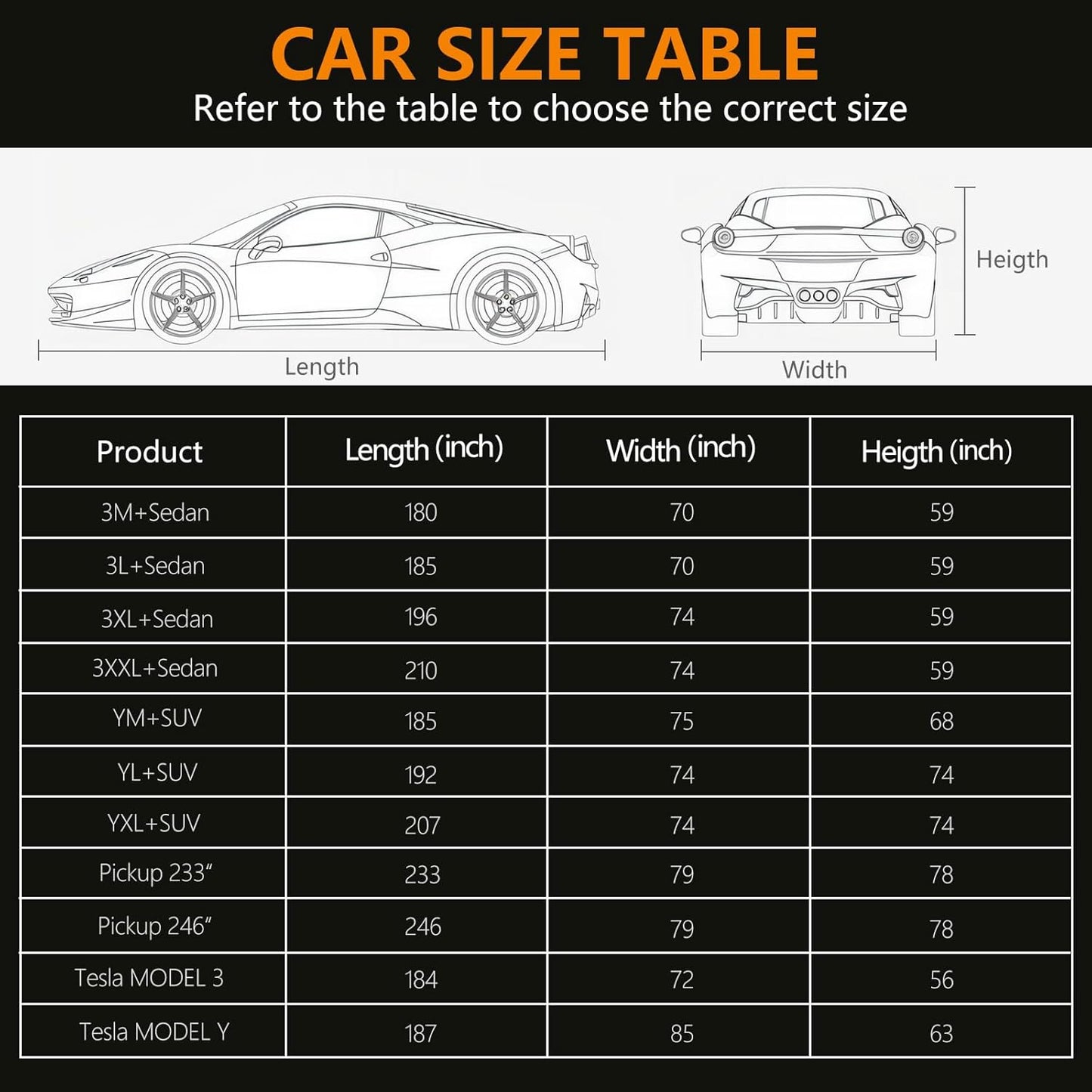 Car Cover Waterproof All Weather,6 Layers Car Covers for Automobiles, Full Exterior Cover with Zipper, Outdoor Car Cover Sun UV Rain Snow Wind Protection, Fit for 180"(180*70*59 inch)Sedan