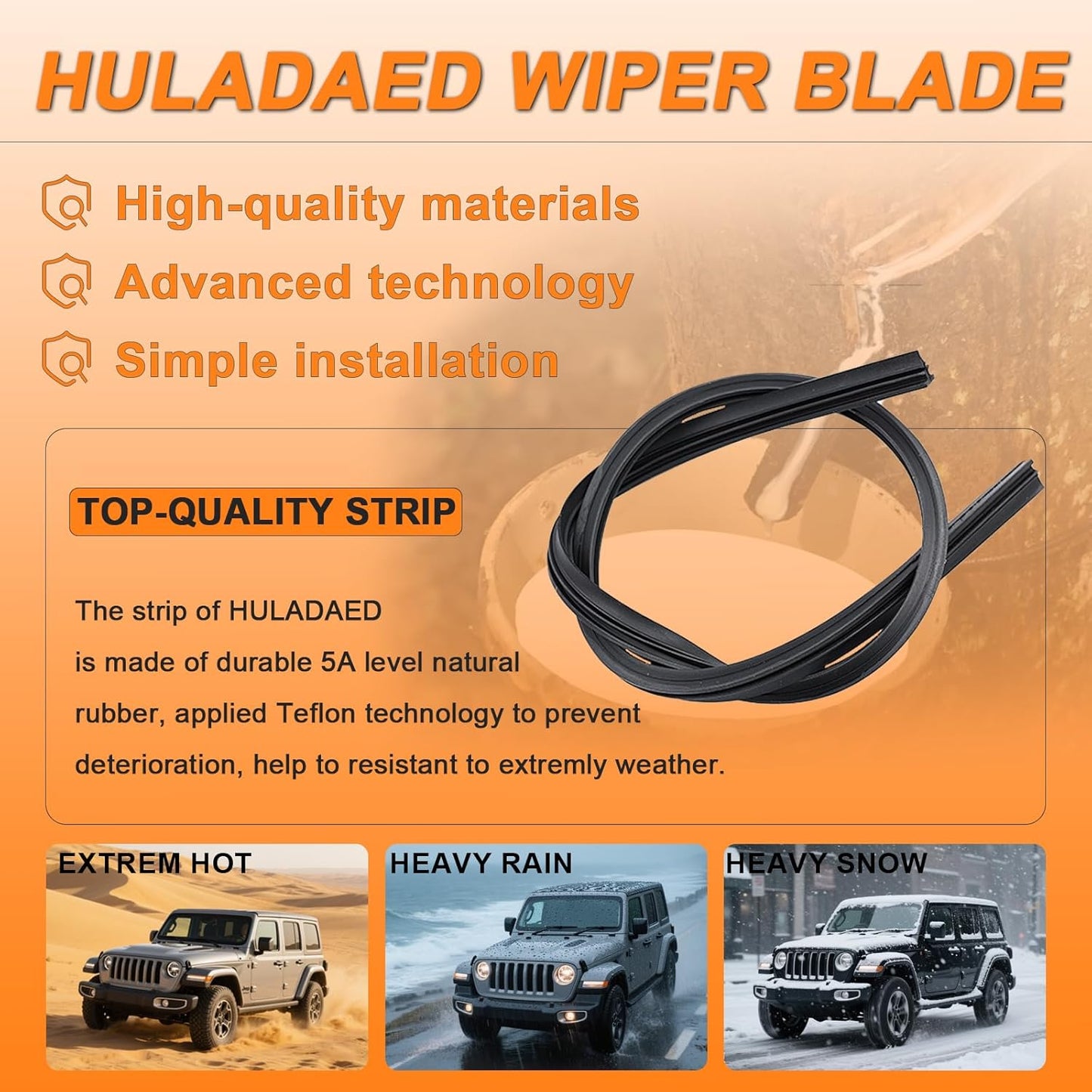 HULADAED® 28'' 28'' 12'' Windshield Wipers Replacement for Focus 2018 2017 2016 2015 2014 2013 2012,Silicone Front Rear Wiper blades for MY Car-All Weather & Quiet(3 PACK)