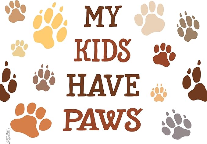Tervis My Kids Have Paws Tumbler with Wrap and Brown Lid 24oz, Clear