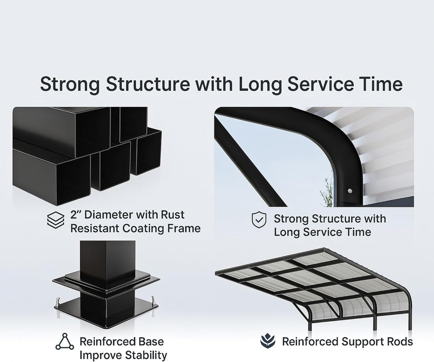 20x30 FT Metal Carport, Enhanced Base and Steel Roof for All-Weather Use, Outdoor Heavy Duty Garage Galvanized Car Shelter for Bass Boats, Full-Sized Pickup Trucks, and Tractors