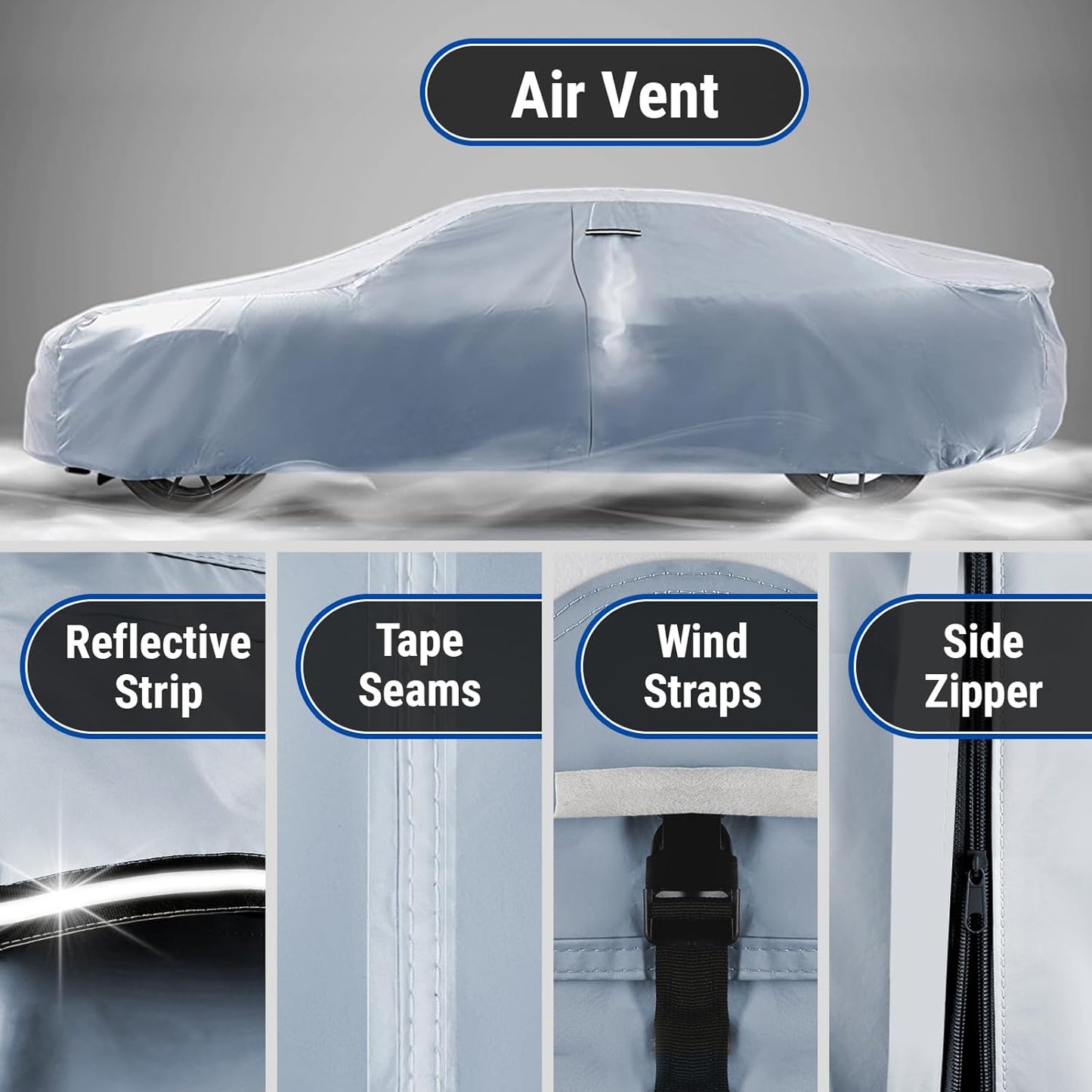 iCarCover Premium Car Cover for 1961-1963 Pontiac Tempest Wagon Heavy Duty Waterproof All-Weather Automobiles Custom Fit Indoor Outdoor UV Snow Protection Covers with Straps and Bag