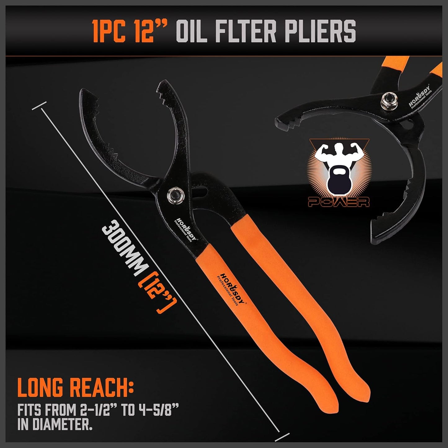 HORUSDY 5-Piece Standard Swivel Oil Filter Wrench, 2-3/4" - 5-1/4"(68.85-133.35mm) Ajustable Car Oil Filter Removal Tool, Durable & Easy Operation