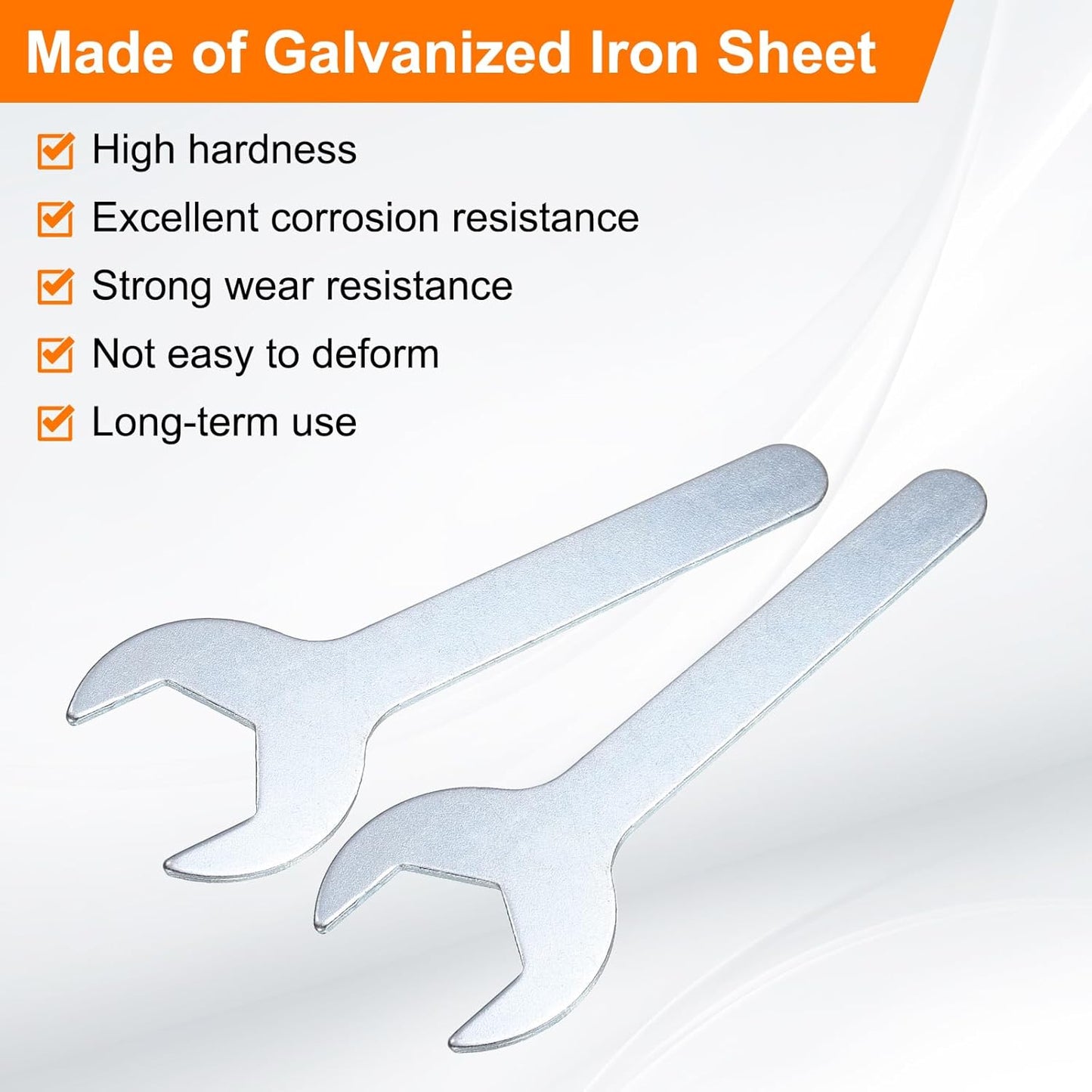 HARFINGTON 10pcs Small Wrench 24x115x2.8mm Metric U-Shaped Single Open Ended Spanner Super Thin Flat Head Galvanizing Wrench for Automotive Repair Furniture Assembly