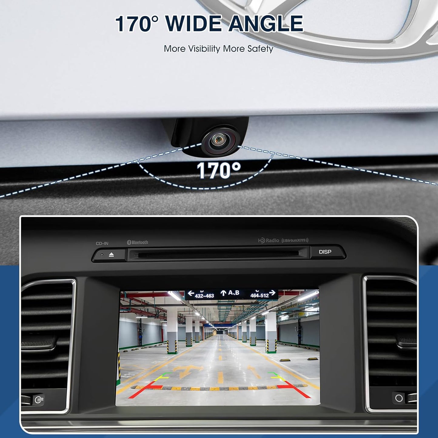 Rear View Backup Camera Fit for Hyundai Sonata 2015-2017, Reversing Parking Assist Camera OE Replacement 95760-E6201 95760-C2101