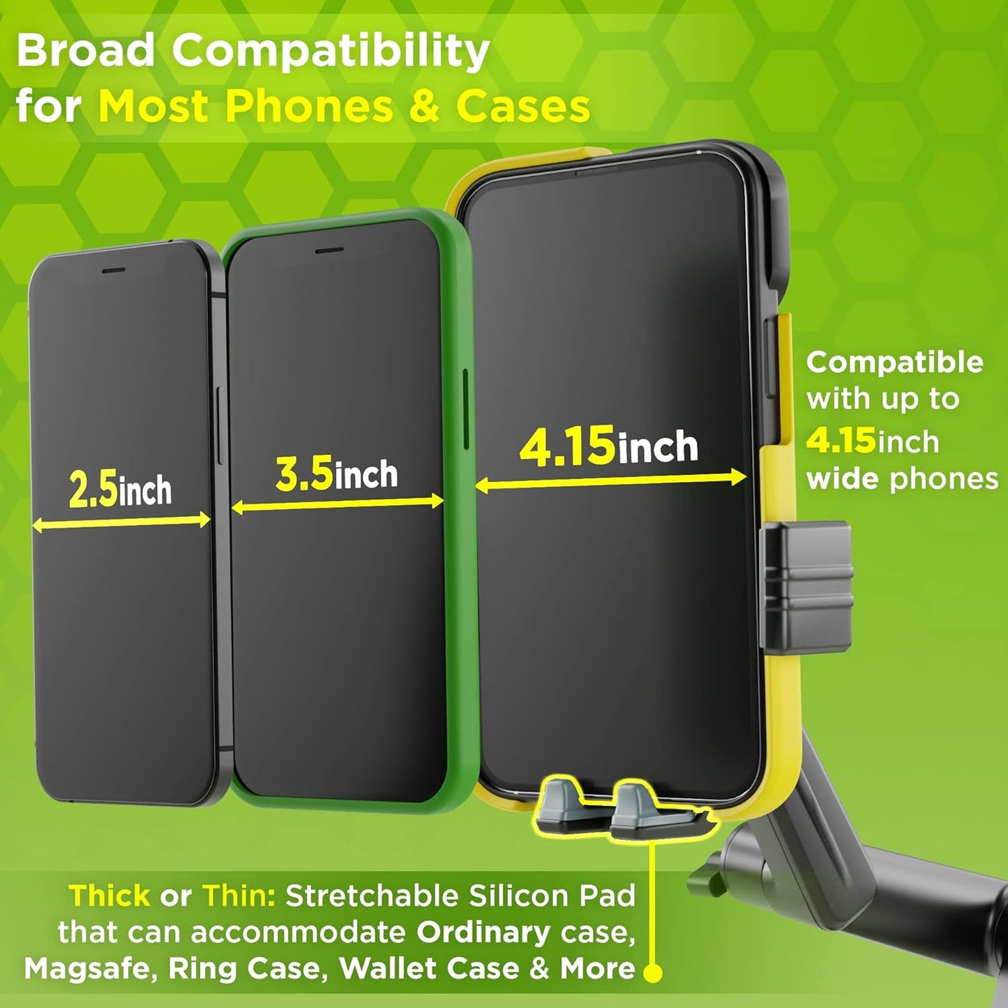 Phone Mount for Truck Phone Holder for Truck - Heavy Duty Super Suction Cup, Mobile Device Holder for Dashboard Window 16.9 inch Long Arm & Stable, iPhone & Samsung Compatible, Big Rig Trucker, Gray