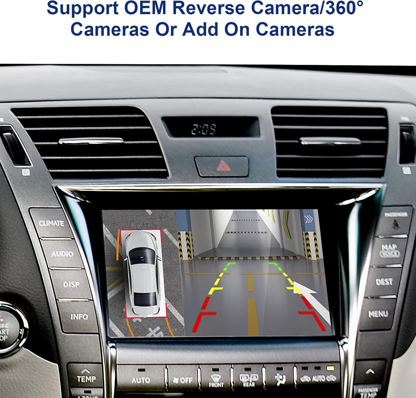 Wireless/Wired Phone Mirroring Android Auto Interface Upgrade Kit for Lexus 2005-2008 is, Support Wireless CarPlay, AirPlay, Cameras, Retaining Car OEM Monitor, Control System