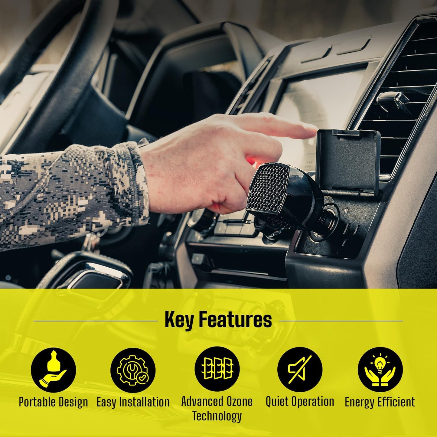 Ozonics Micro3 Ozone Generator for Cars | Portable Car Odor Eliminator and Air Freshener | Removes Odors from Cars, Trucks, RVs, UTVs, and Boats | Compact Deodorizer for Vehicle Interiors